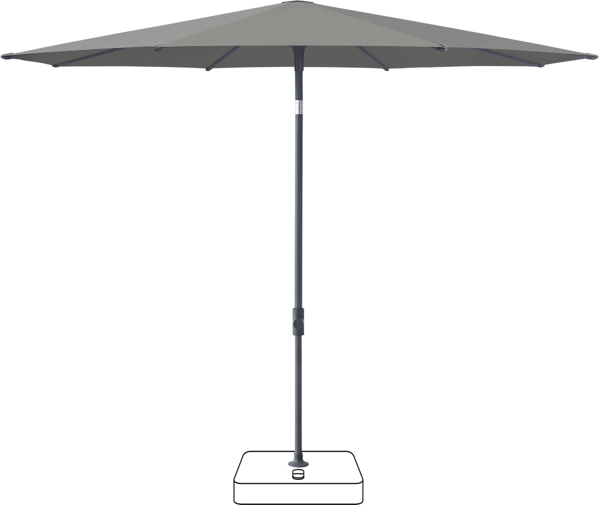 Glatz VITA Piana - Sonnenschirm - Gestell Aluminium, seidengrau oder anthrazit pulverbeschichtet, Ø 220, Ø 250 cm & Ø 300 cm