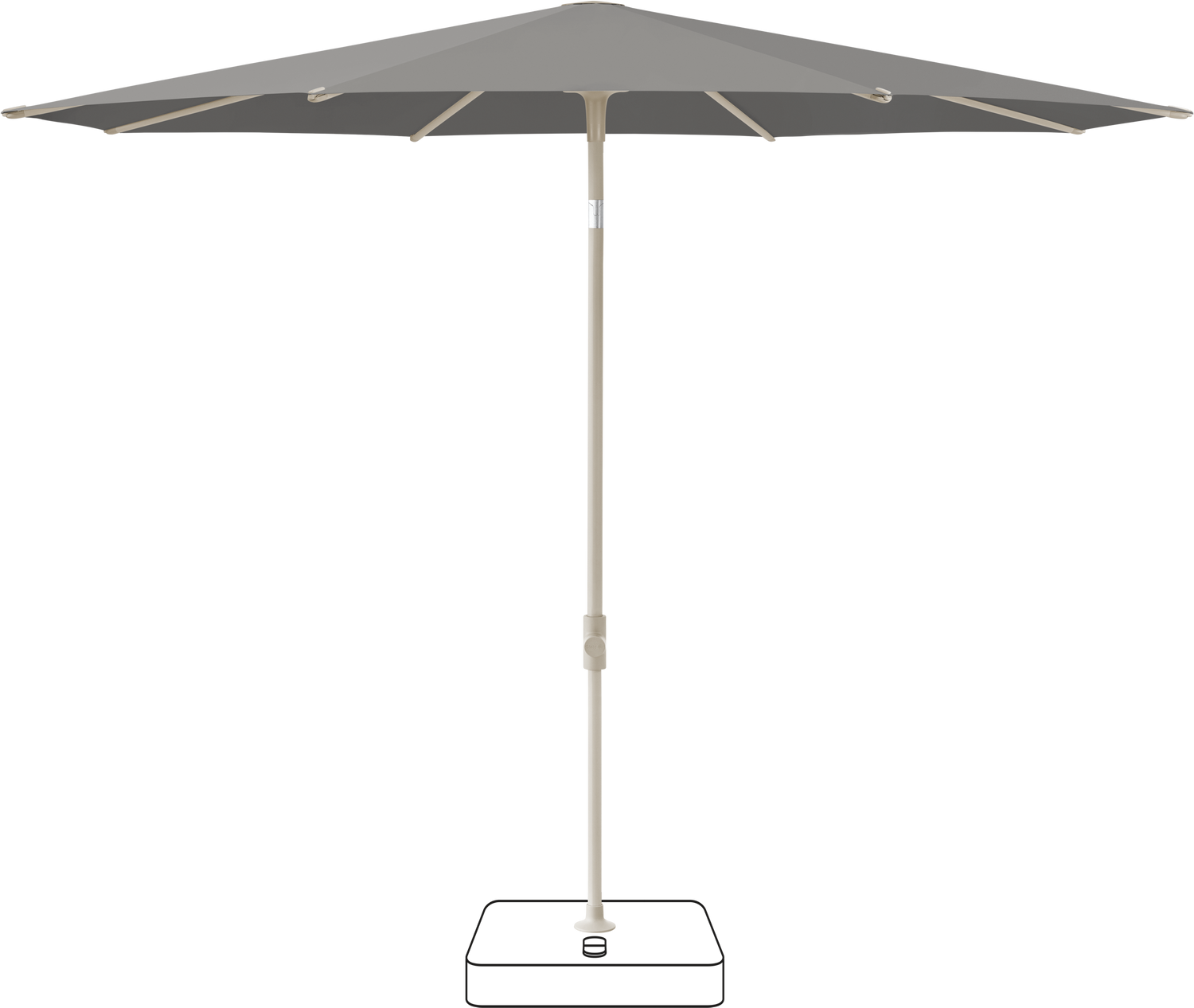 Glatz VITA Piana - Sonnenschirm - Gestell Aluminium, seidengrau oder anthrazit pulverbeschichtet, Ø 220, Ø 250 cm & Ø 300 cm