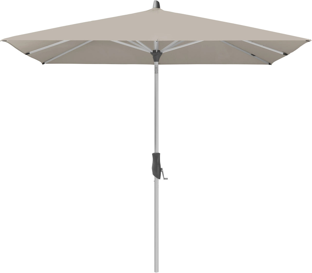 Glatz ALU-TWIST Sonnenschirm, Gestell Aluminium natureloxiert - quadratisch