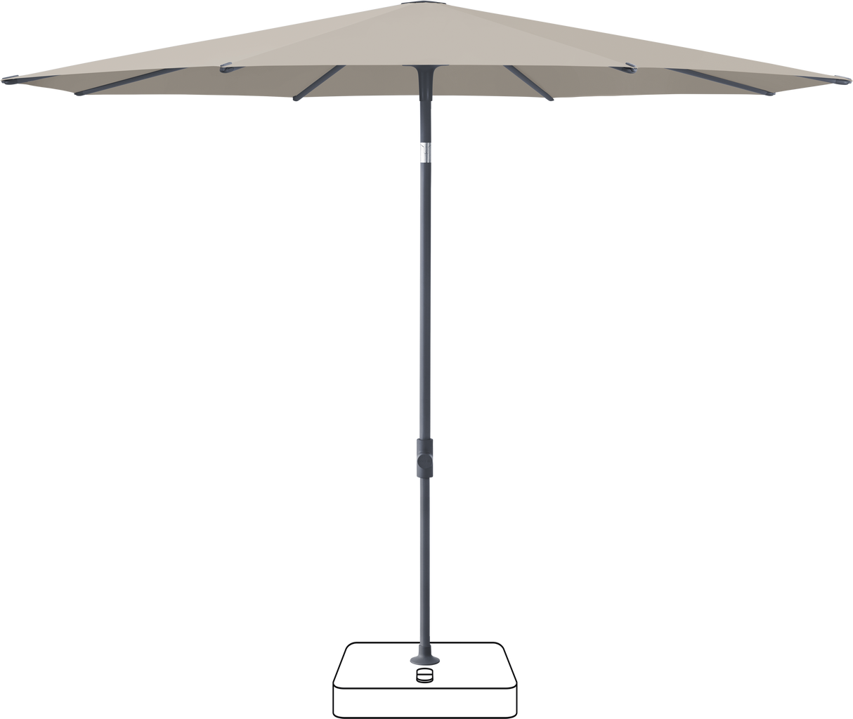 Glatz VITA Piana - Sonnenschirm - Gestell Aluminium, seidengrau oder anthrazit pulverbeschichtet, Ø 220, Ø 250 cm & Ø 300 cm