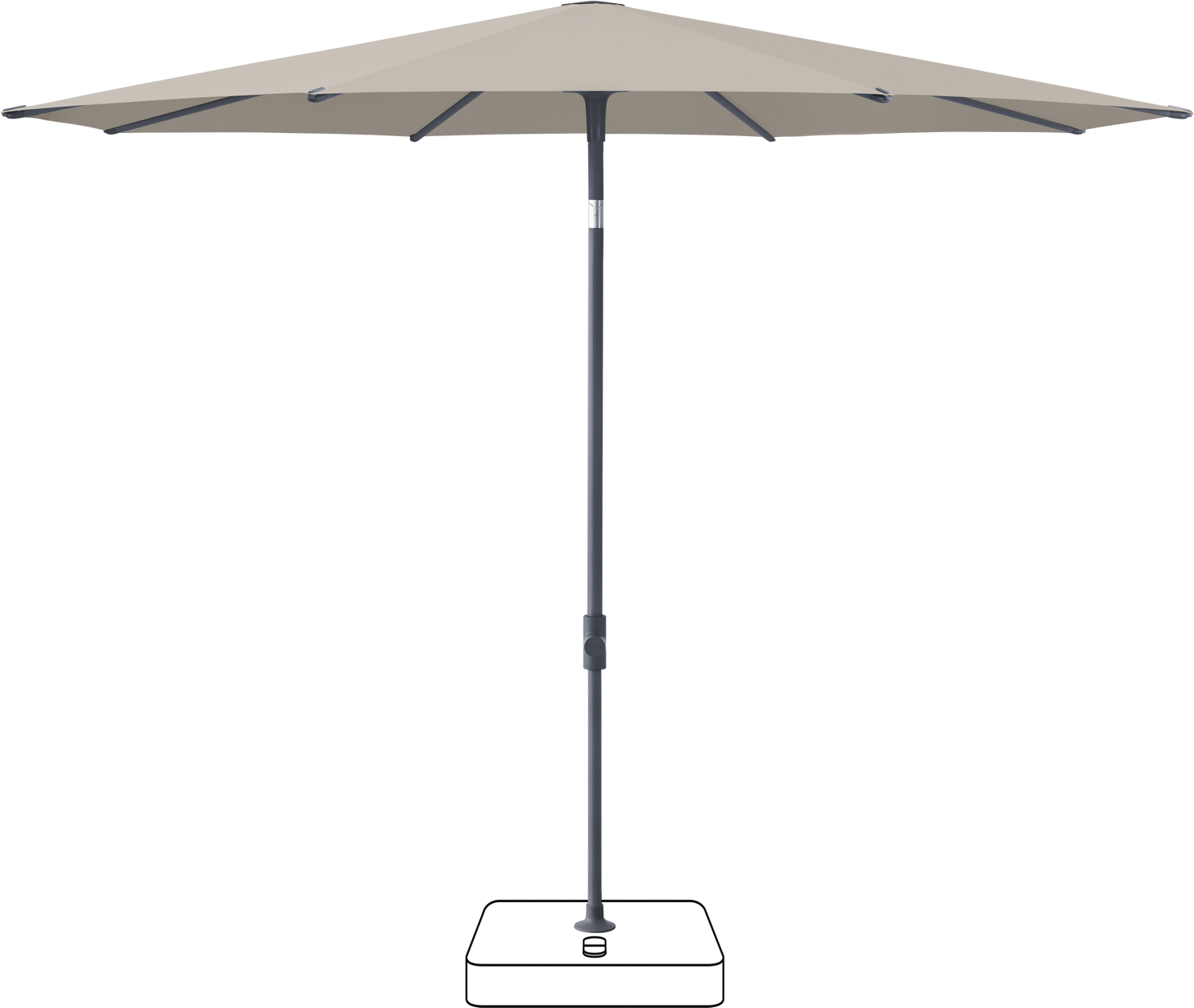 Glatz VITA Piana - Sonnenschirm - Gestell Aluminium, seidengrau oder anthrazit pulverbeschichtet, Ø 220, Ø 250 cm & Ø 300 cm