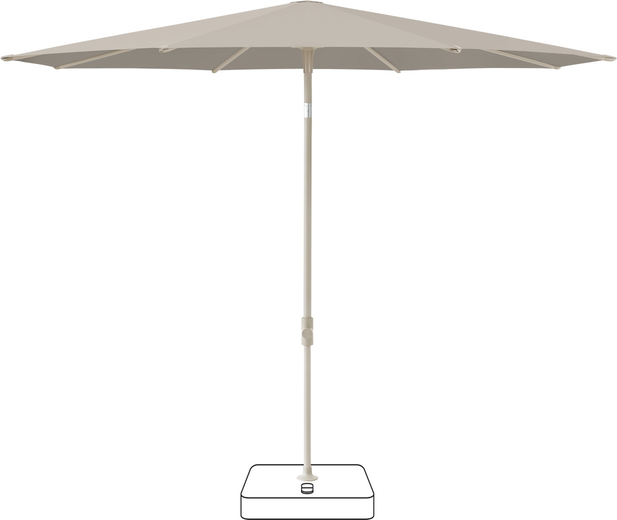 Glatz VITA Piana - Sonnenschirm - Gestell Aluminium, seidengrau oder anthrazit pulverbeschichtet, Ø 220, Ø 250 cm & Ø 300 cm