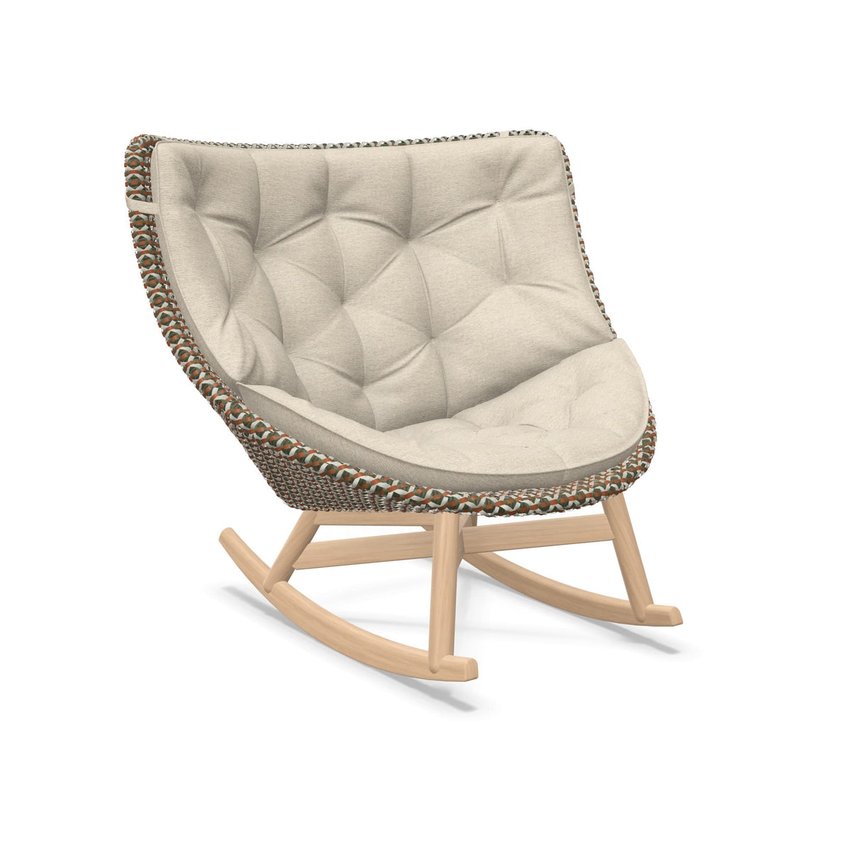 DEDON MBRACE Schaukelstuhl Teak Gestell - Geflecht Chestnut
