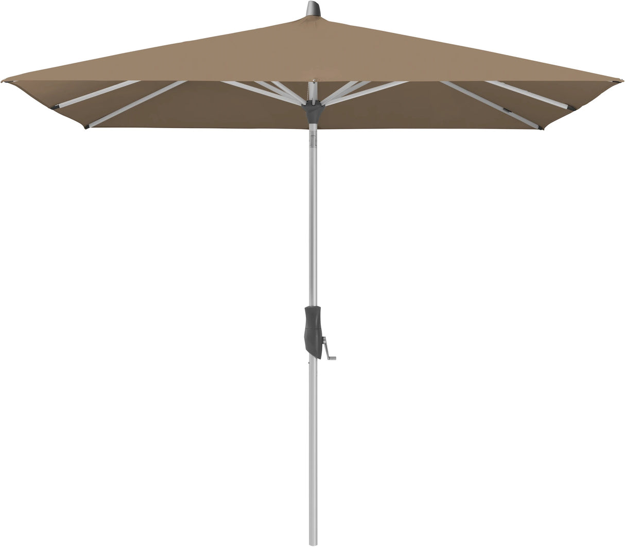 Glatz ALU-TWIST Sonnenschirm, Gestell Aluminium natureloxiert - quadratisch