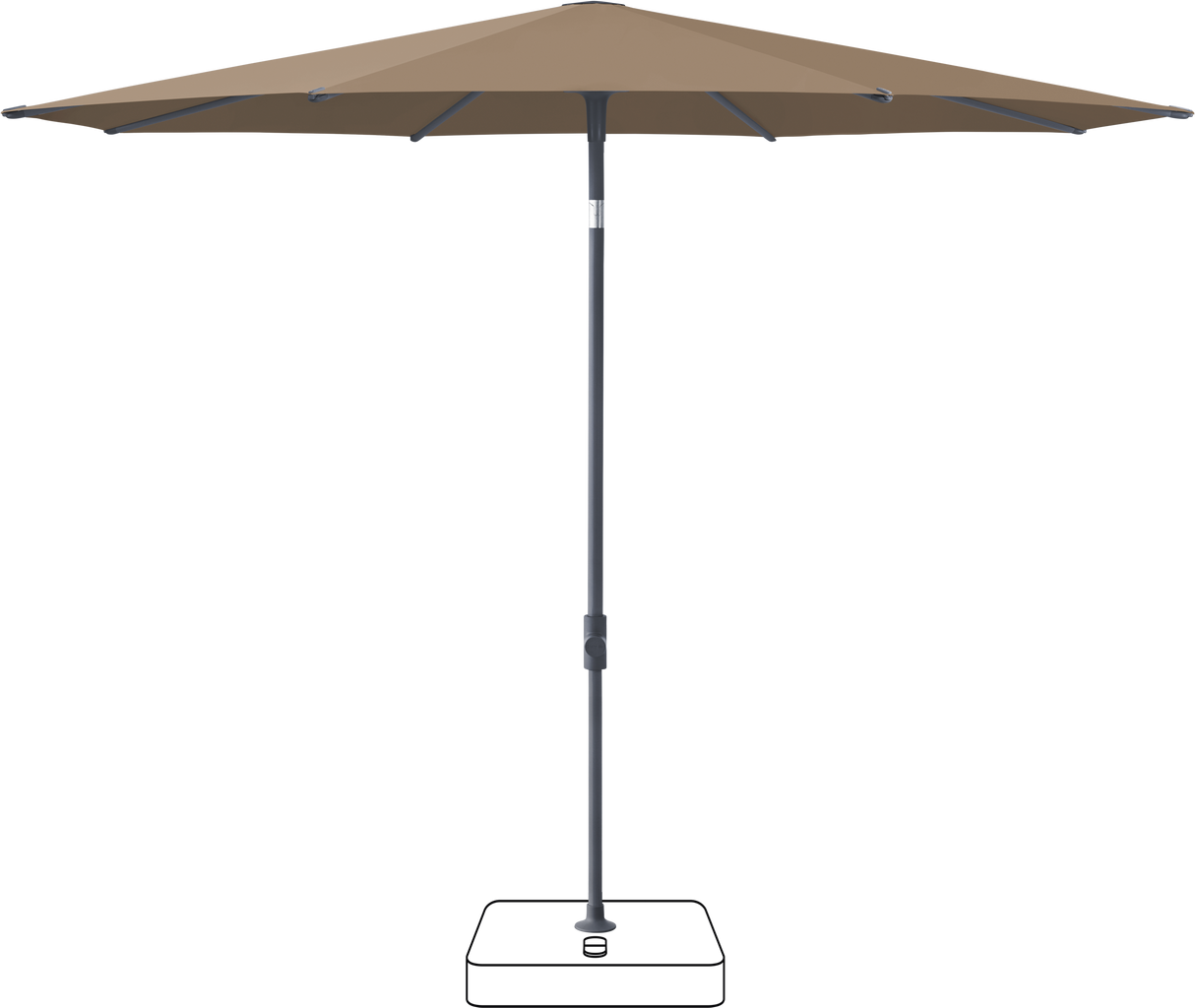 Glatz VITA Piana - Sonnenschirm - Gestell Aluminium, seidengrau oder anthrazit pulverbeschichtet, Ø 220, Ø 250 cm & Ø 300 cm