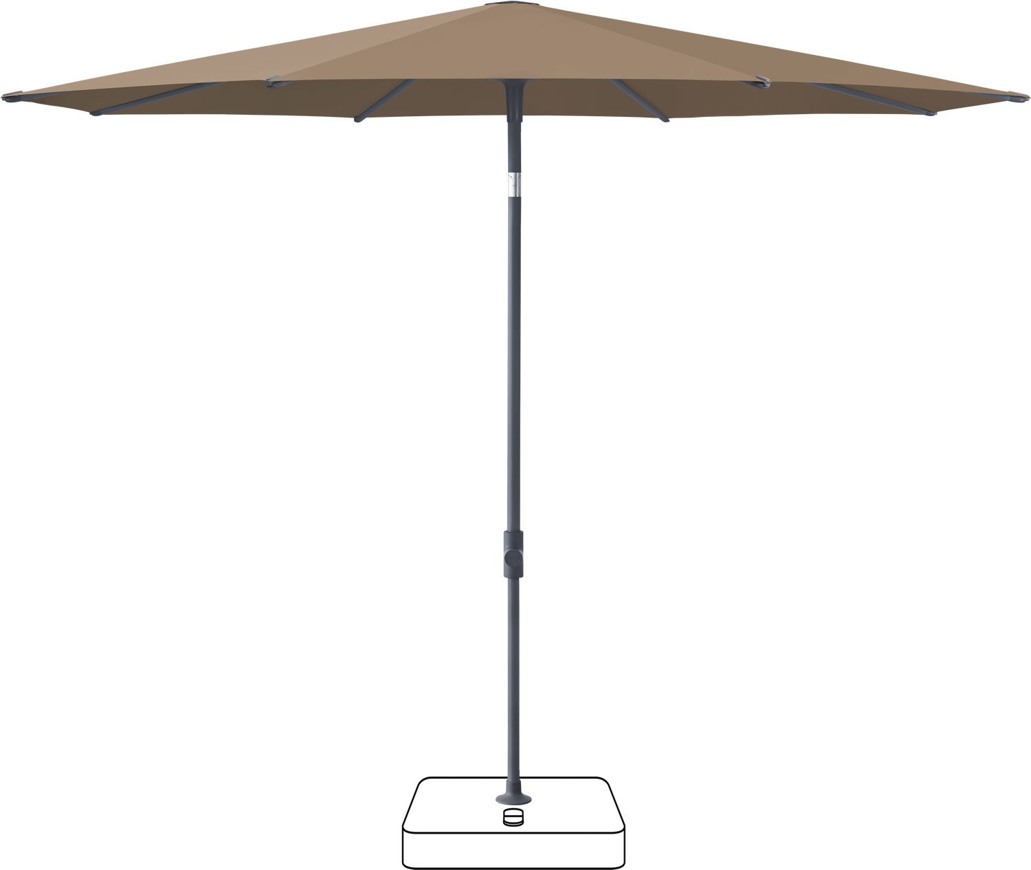 Glatz VITA Piana - Sonnenschirm - Gestell Aluminium, seidengrau oder anthrazit pulverbeschichtet, Ø 220, Ø 250 cm & Ø 300 cm