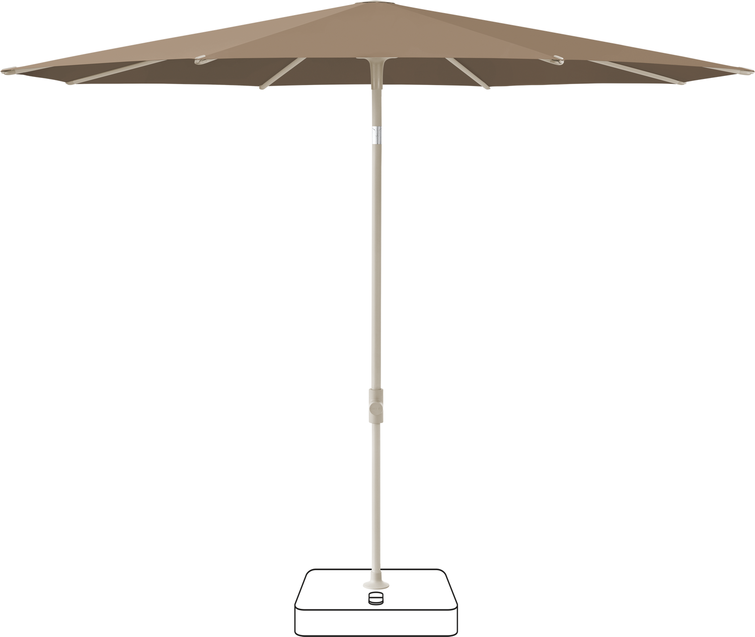 Glatz VITA Piana - Sonnenschirm - Gestell Aluminium, seidengrau oder anthrazit pulverbeschichtet, Ø 220, Ø 250 cm & Ø 300 cm