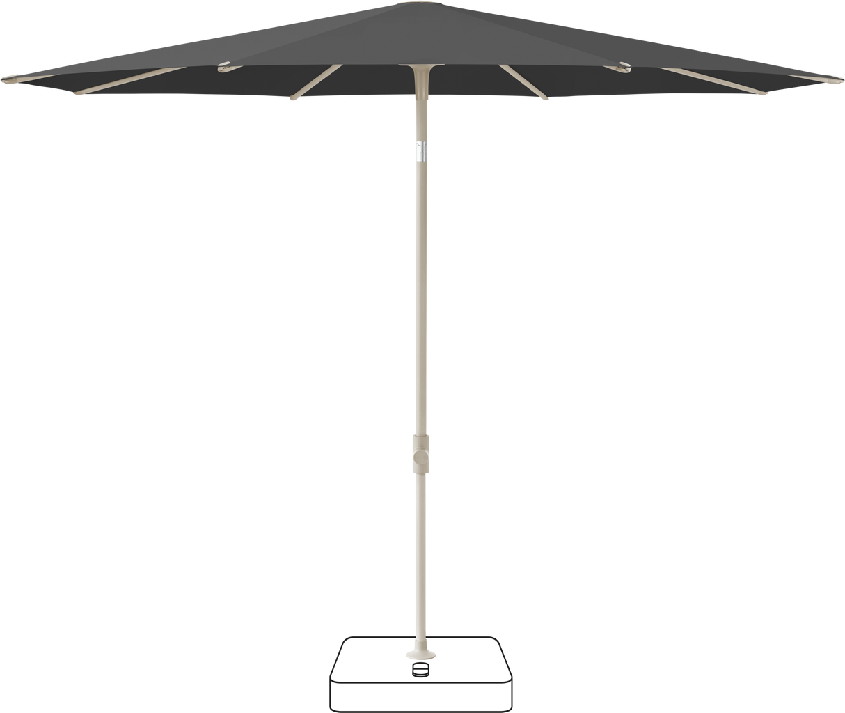 Glatz VITA Piana - Sonnenschirm - Gestell Aluminium, seidengrau oder anthrazit pulverbeschichtet, Ø 220, Ø 250 cm & Ø 300 cm