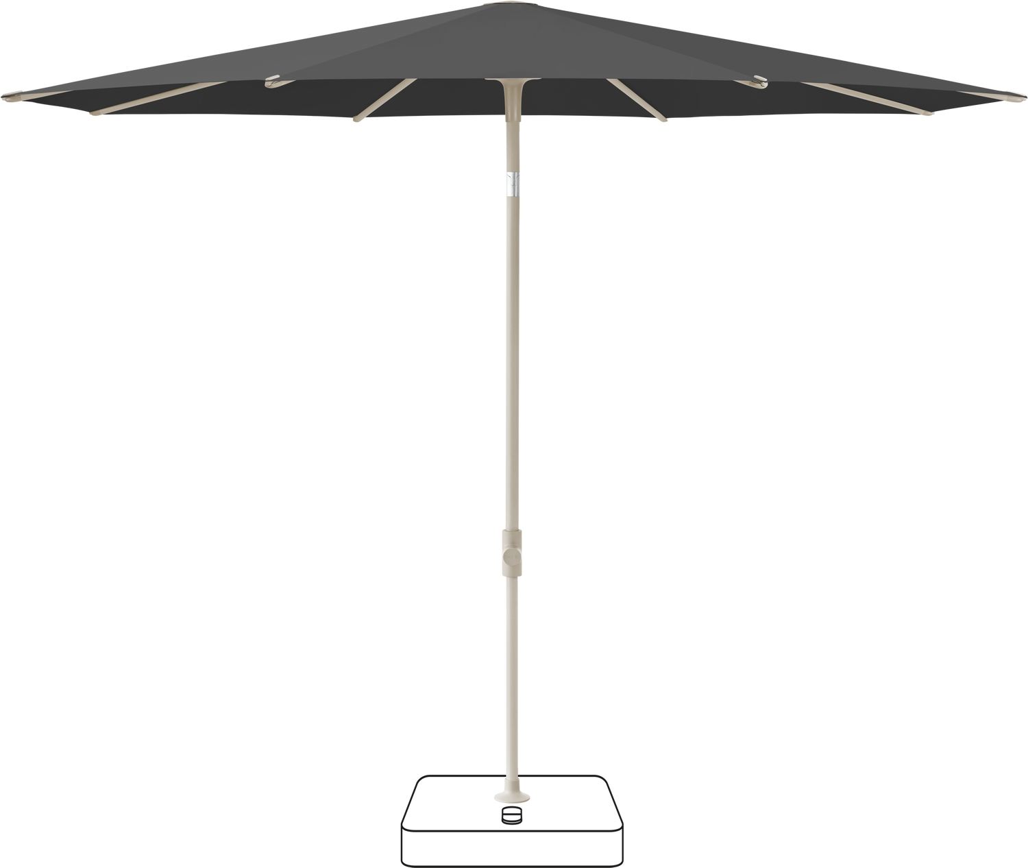 Glatz VITA Piana - Sonnenschirm - Gestell Aluminium, seidengrau oder anthrazit pulverbeschichtet, Ø 220, Ø 250 cm & Ø 300 cm