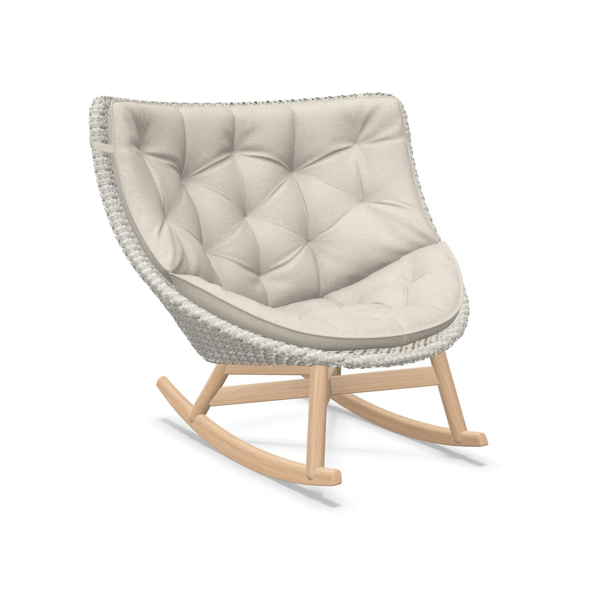 DEDON MBRACE Schaukelstuhl Teak Gestell - Geflecht Sea Salt