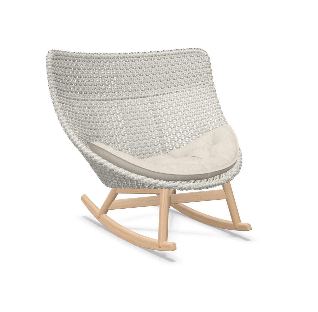 DEDON MBRACE Schaukelstuhl Teak Gestell - Geflecht Sea Salt