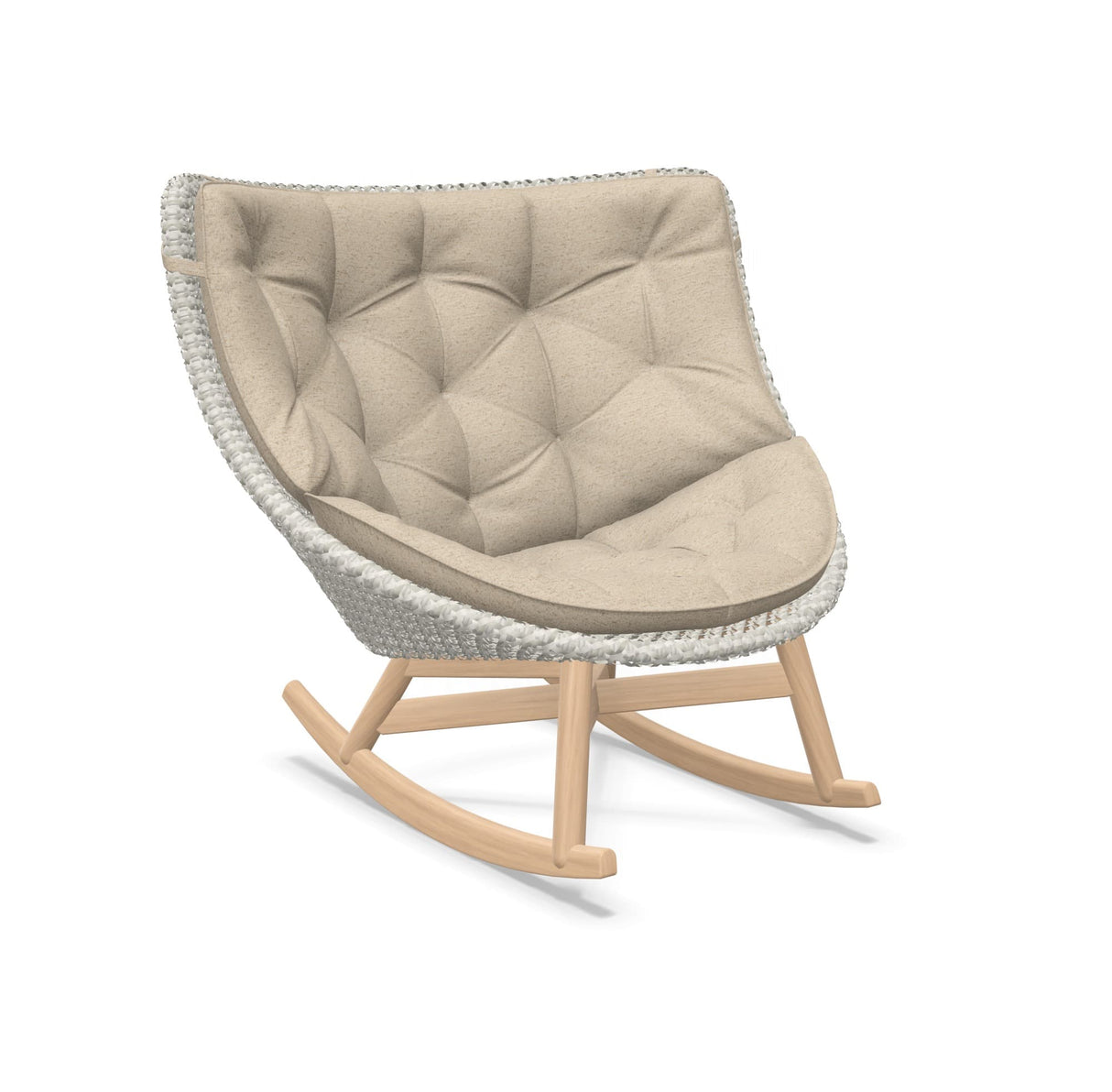 DEDON MBRACE Schaukelstuhl Teak Gestell - Geflecht Sea Salt