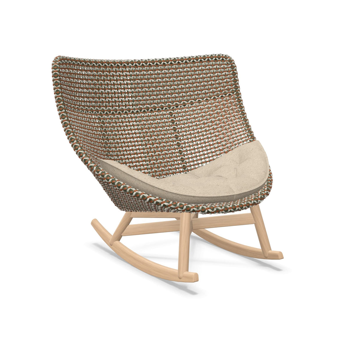 DEDON MBRACE Schaukelstuhl Teak Gestell - Geflecht Chestnut