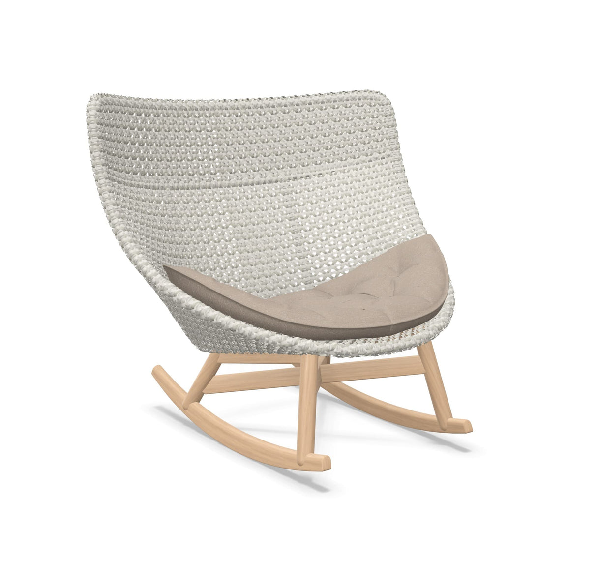 DEDON MBRACE Schaukelstuhl Teak Gestell - Geflecht Sea Salt