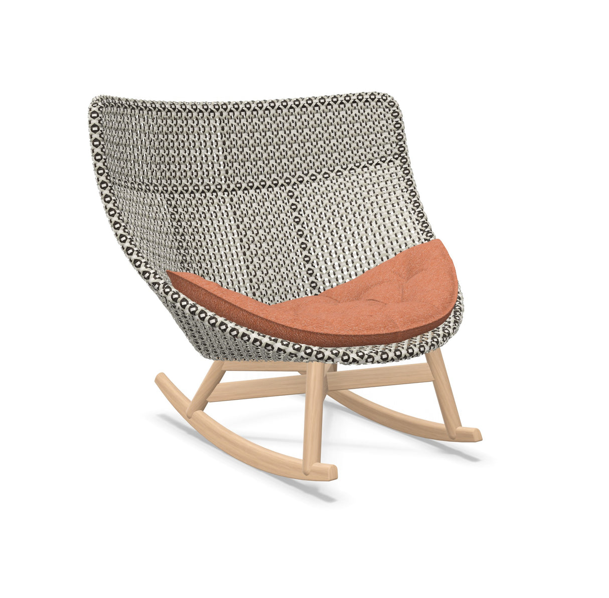 DEDON MBRACE Schaukelstuhl Teak Gestell - Geflecht Pepper