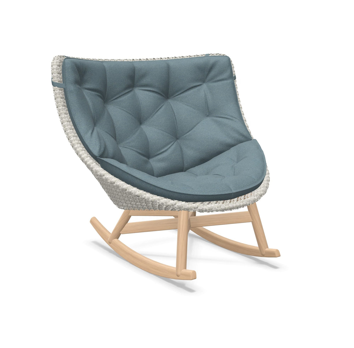 DEDON MBRACE Schaukelstuhl Teak Gestell - Geflecht Sea Salt