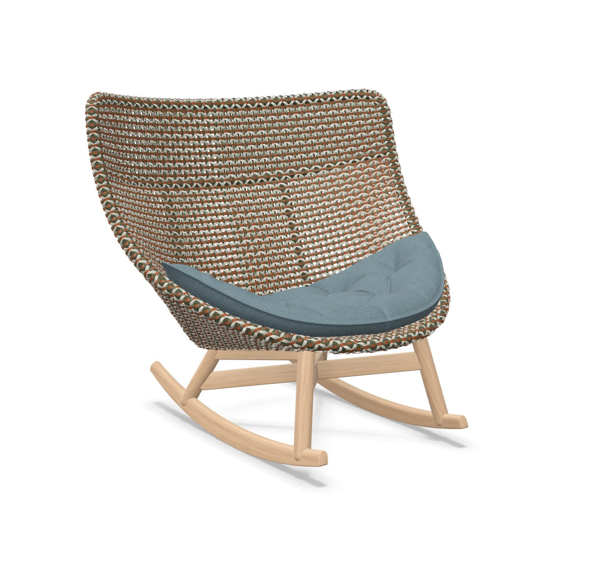 DEDON MBRACE Schaukelstuhl Teak Gestell - Geflecht Chestnut