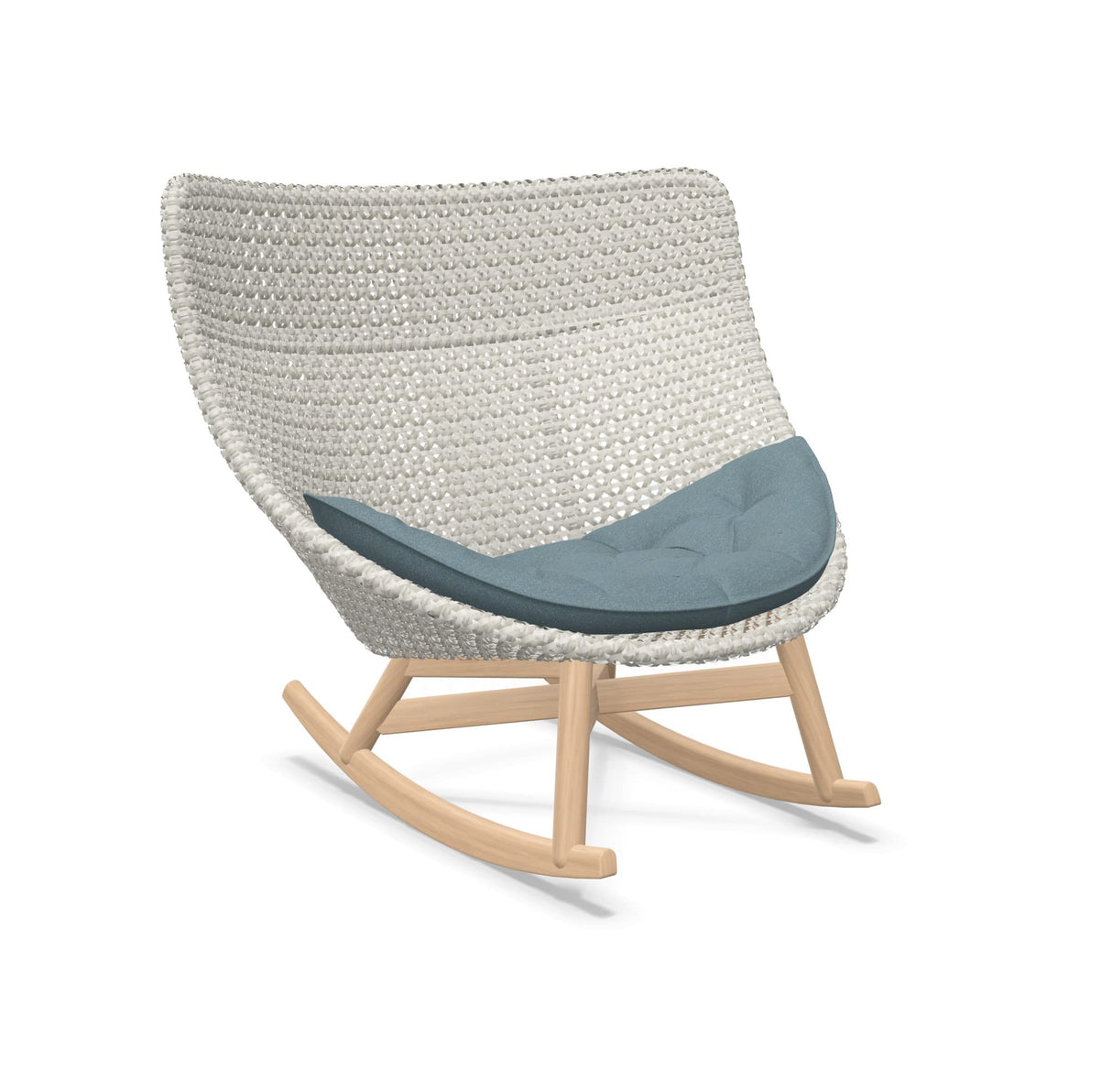 DEDON MBRACE Schaukelstuhl Teak Gestell - Geflecht Sea Salt