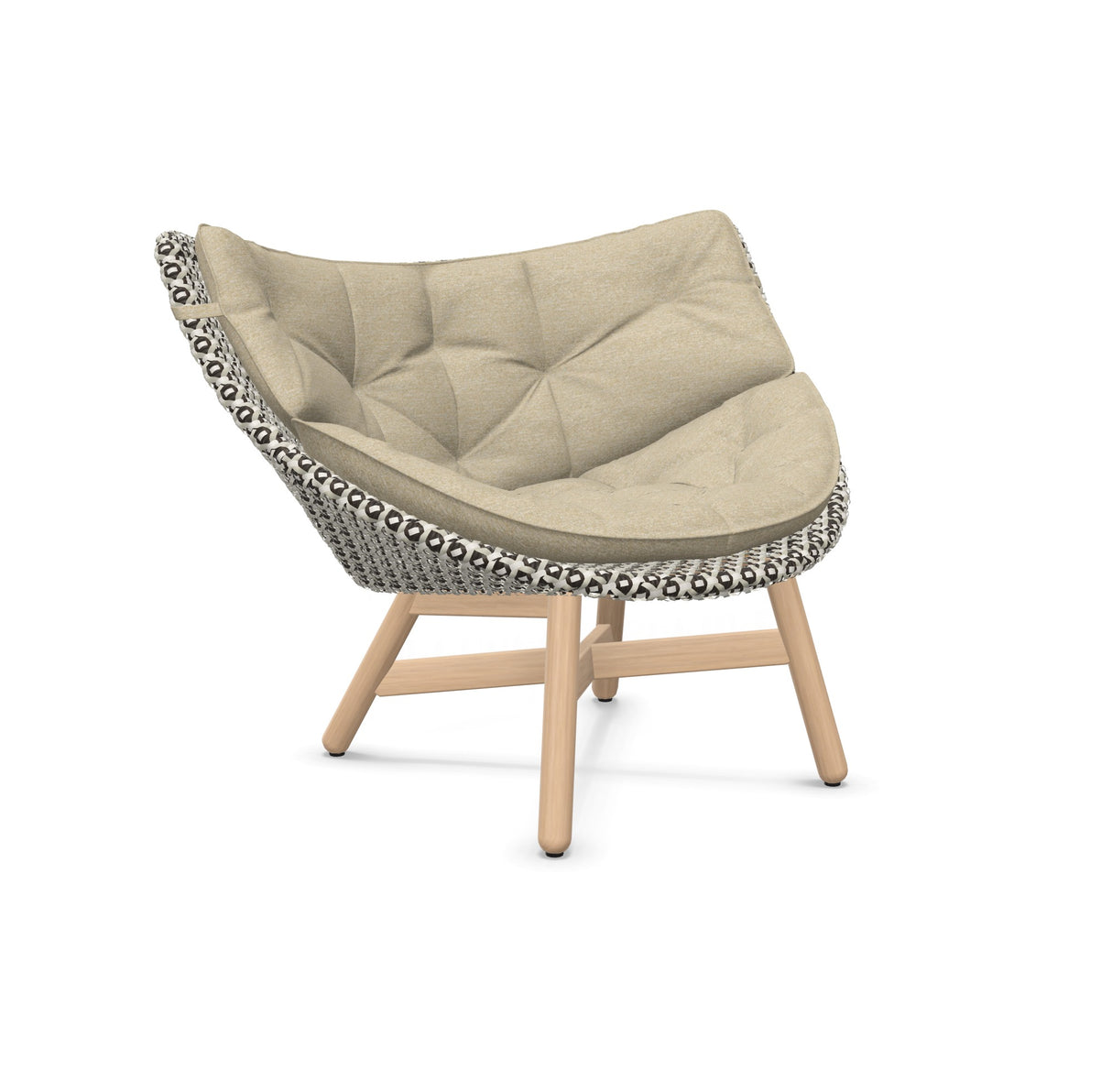 DEDON MBRACE Lounge Sessel Teak Gestell - Geflecht Pepper