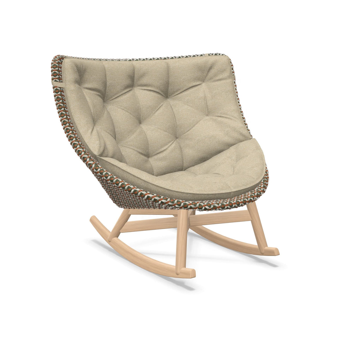 DEDON MBRACE Schaukelstuhl Teak Gestell - Geflecht Chestnut