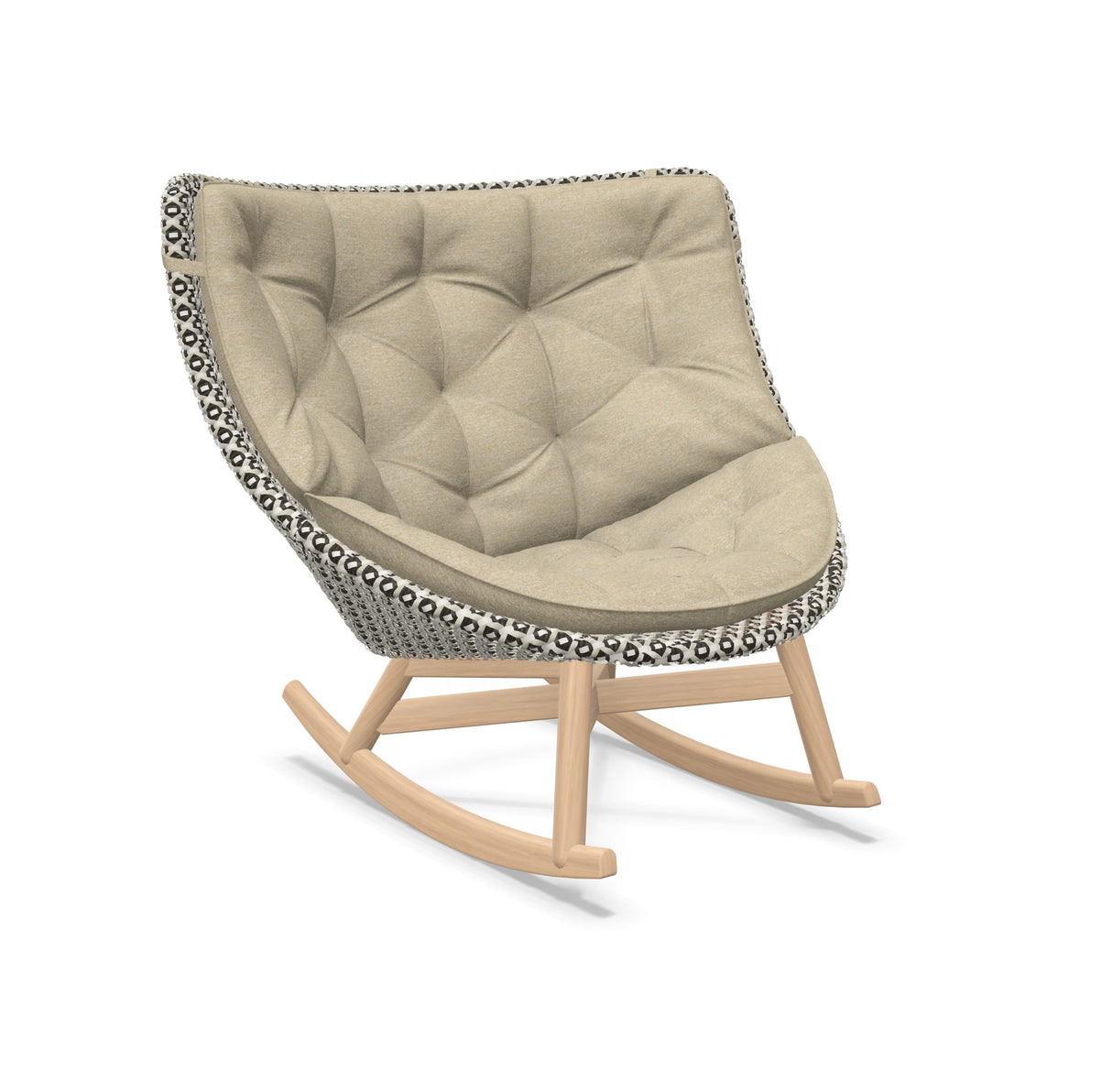DEDON MBRACE Schaukelstuhl Teak Gestell - Geflecht Pepper