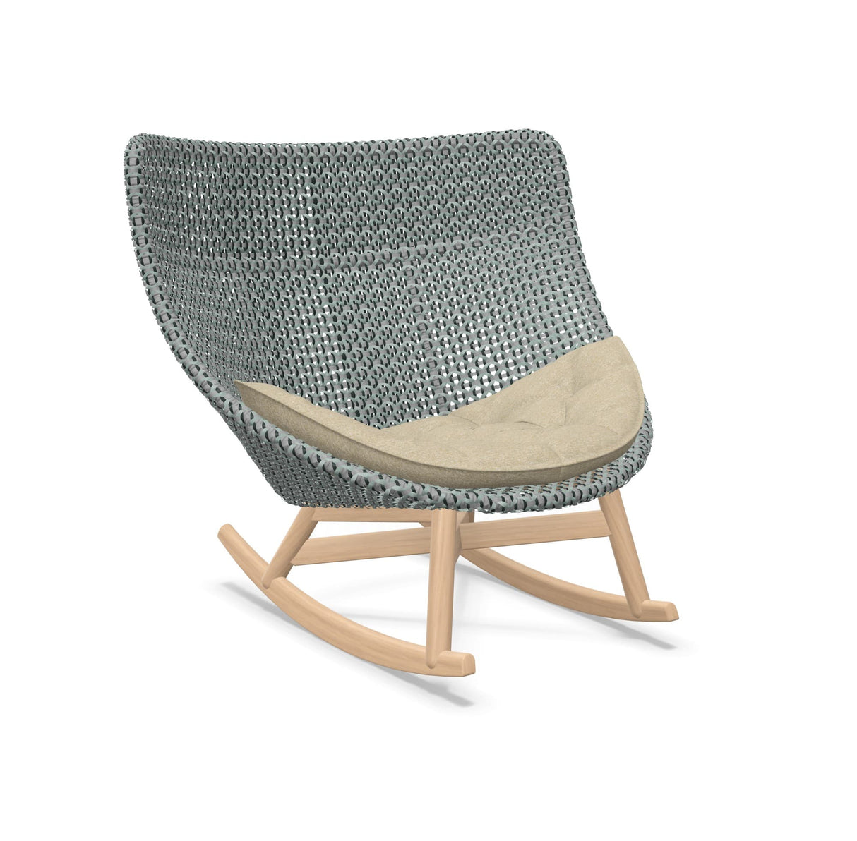 DEDON MBRACE Schaukelstuhl Teak Gestell - Geflecht Baltic