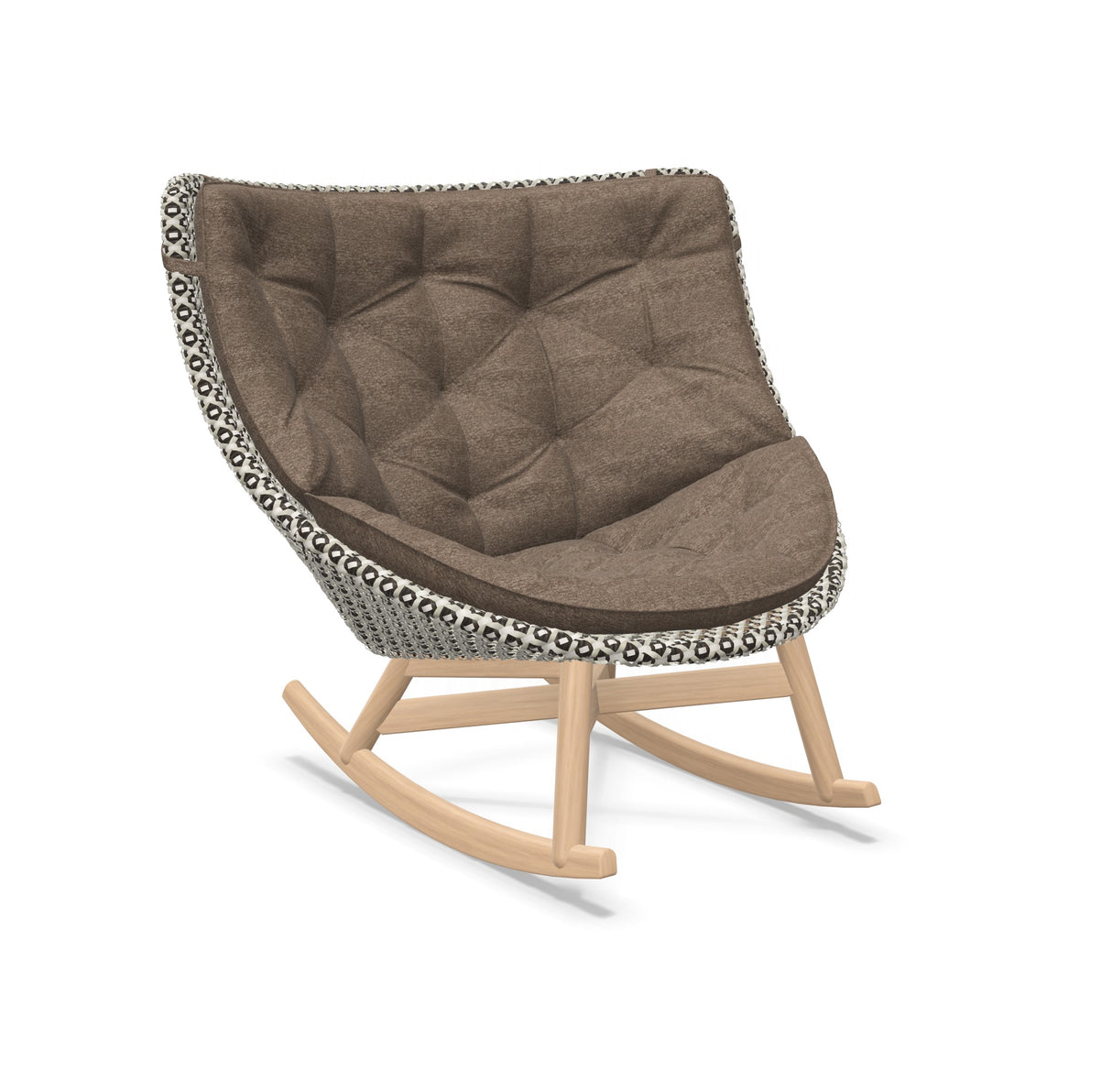 DEDON MBRACE Schaukelstuhl Teak Gestell - Geflecht Pepper