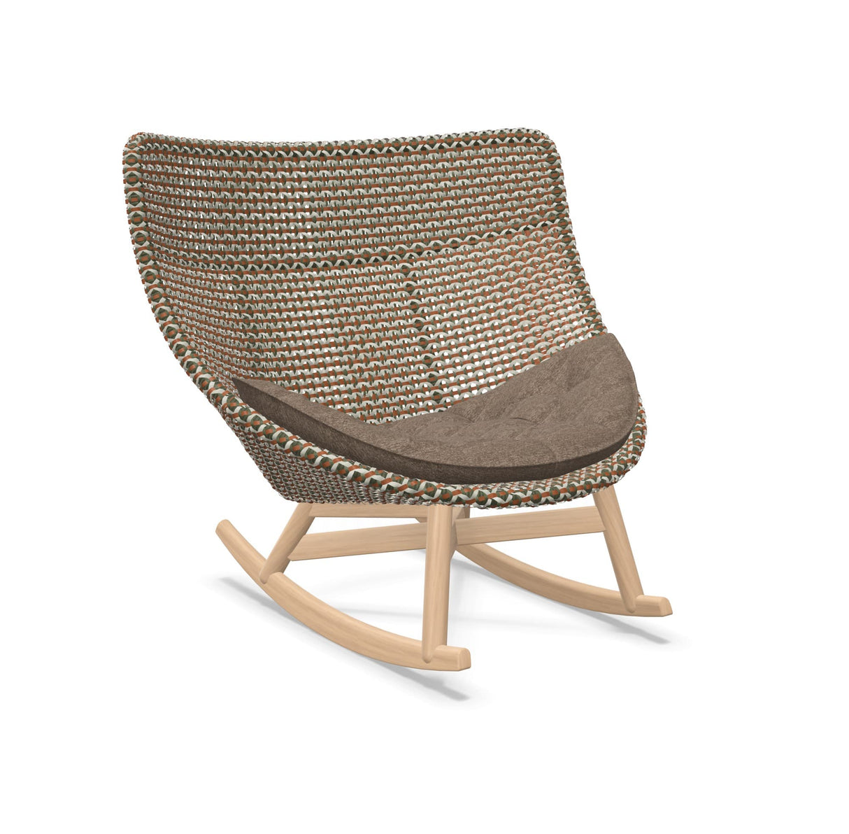 DEDON MBRACE Schaukelstuhl Teak Gestell - Geflecht Chestnut