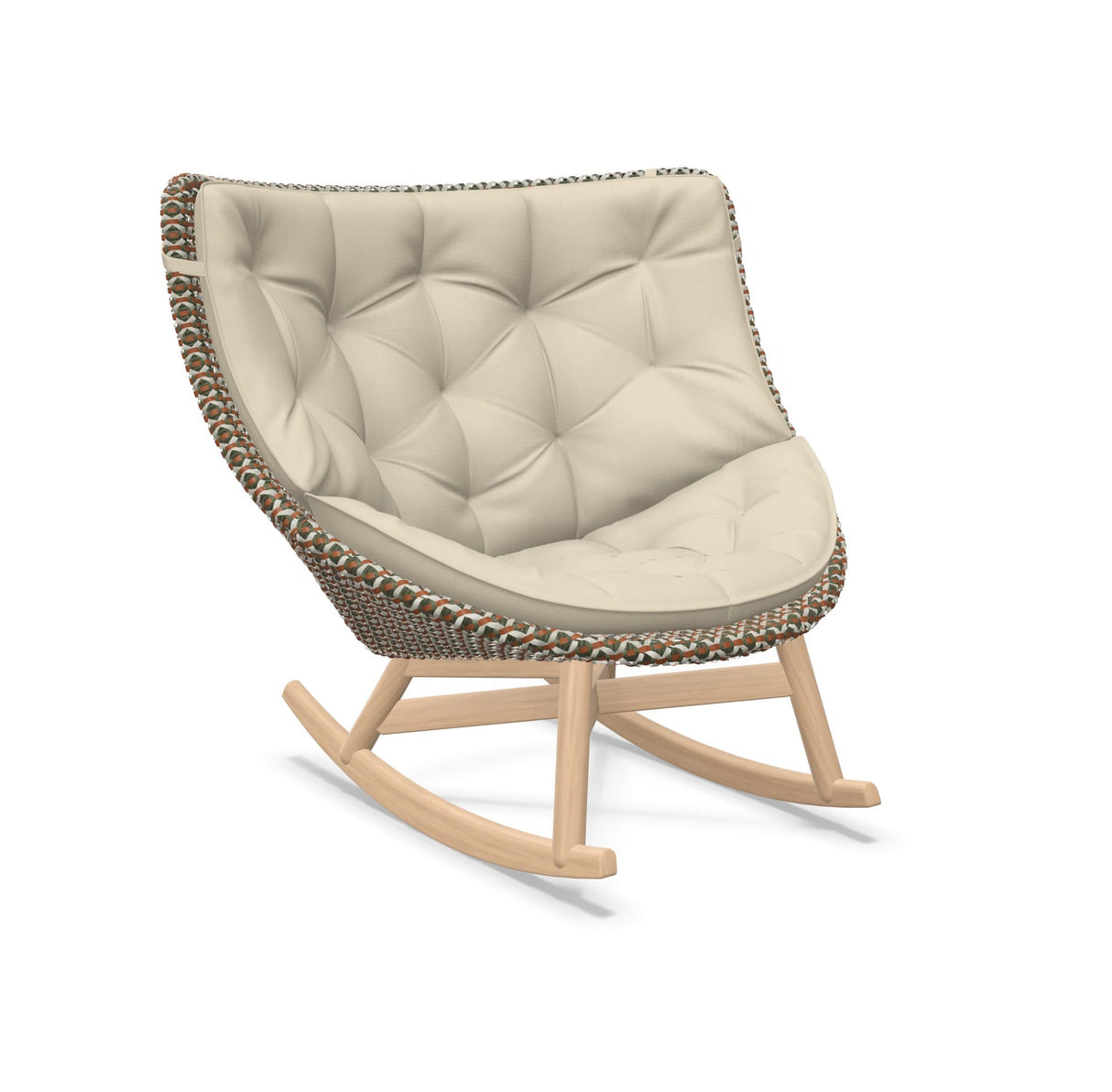 DEDON MBRACE Schaukelstuhl Teak Gestell - Geflecht Chestnut