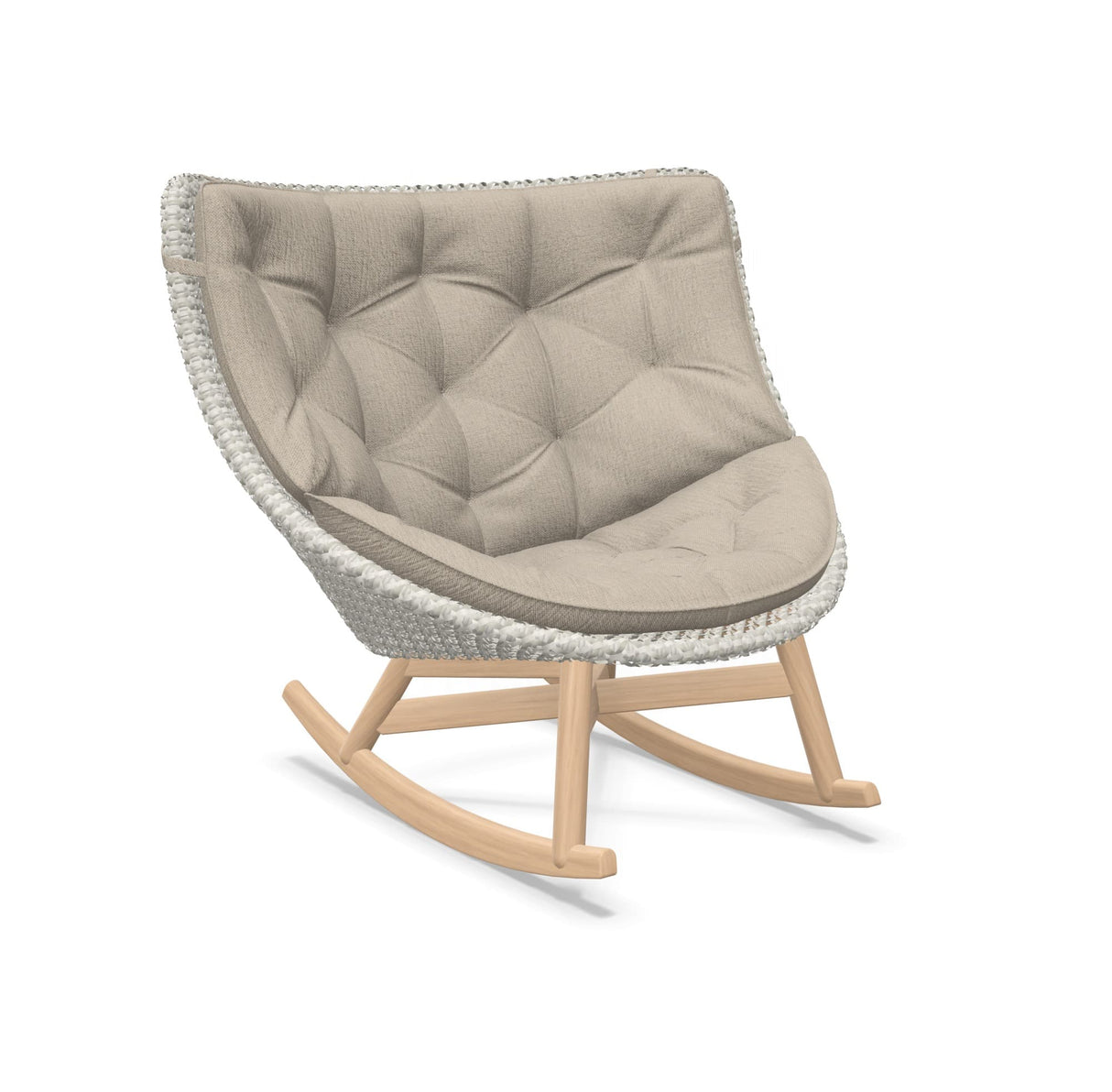DEDON MBRACE Schaukelstuhl Teak Gestell - Geflecht Sea Salt