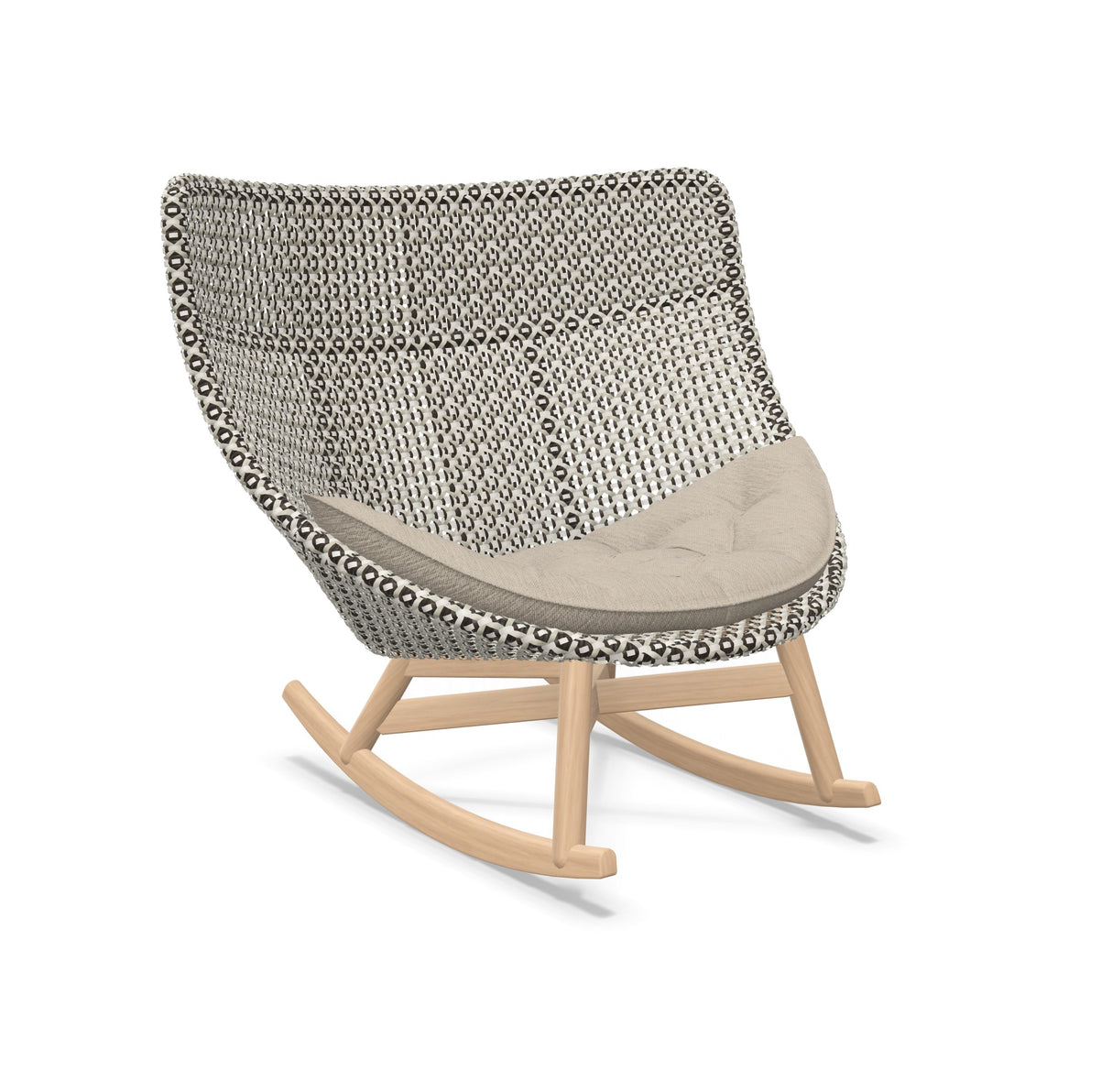 DEDON MBRACE Schaukelstuhl Teak Gestell - Geflecht Pepper
