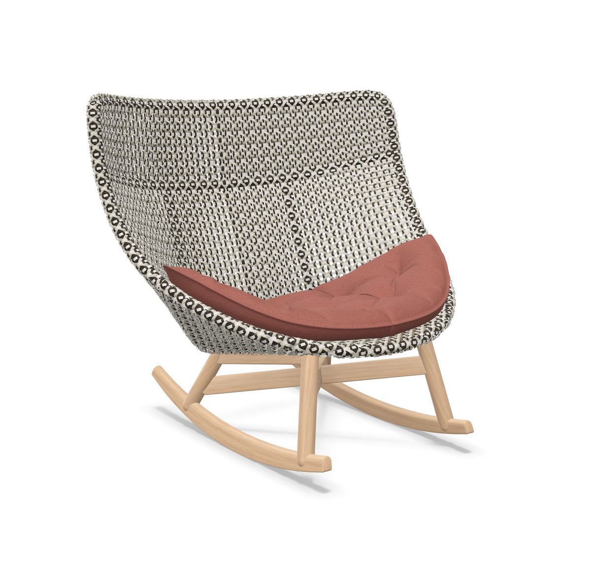 DEDON MBRACE Schaukelstuhl Teak Gestell - Geflecht Pepper