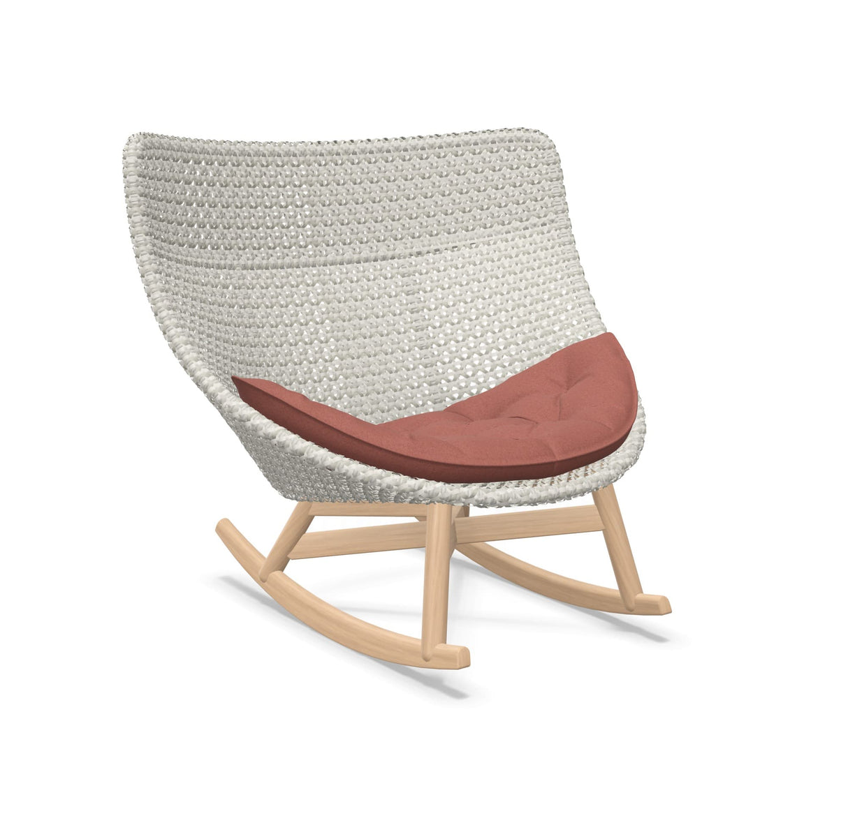 DEDON MBRACE Schaukelstuhl Teak Gestell - Geflecht Sea Salt