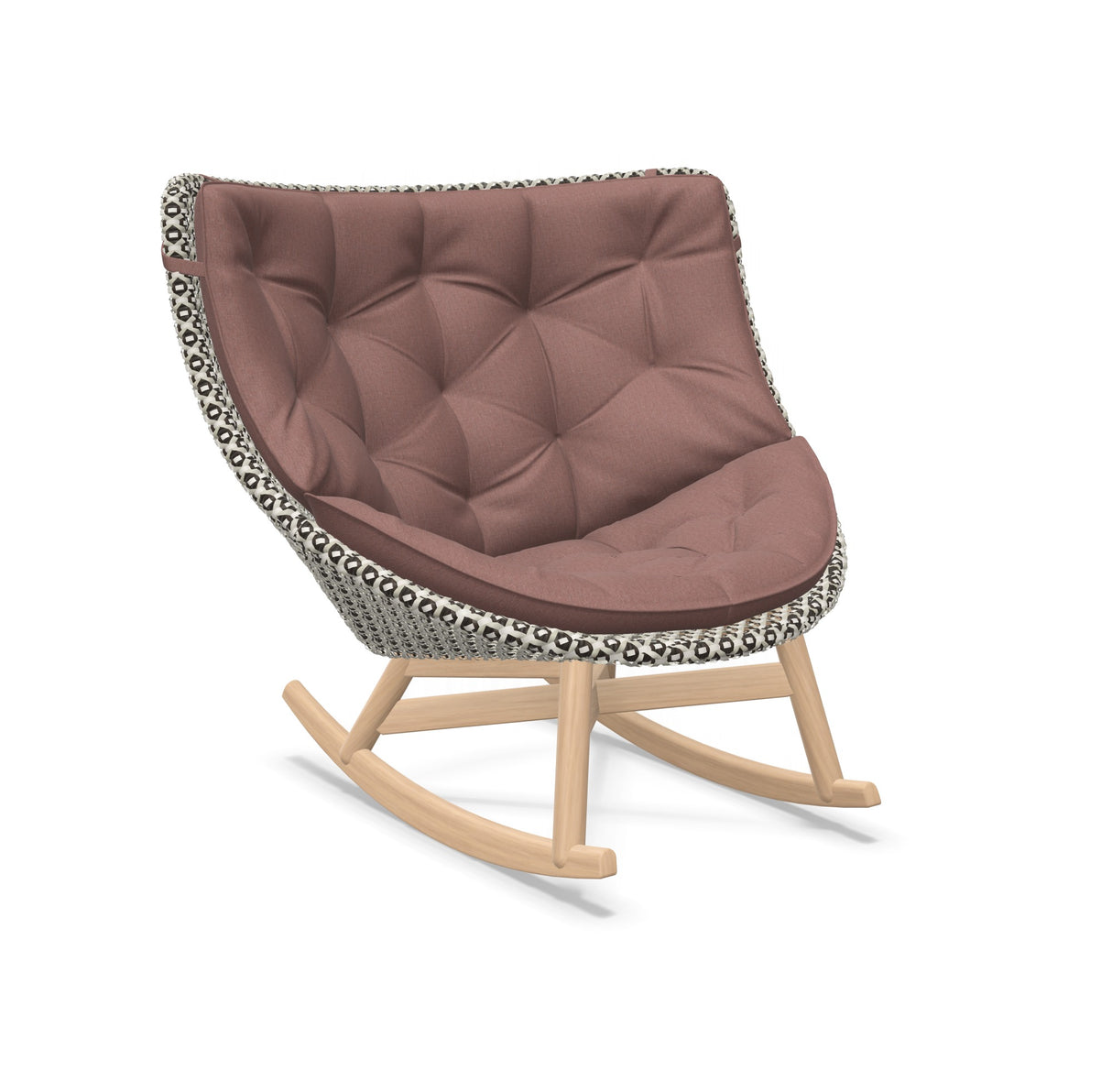 DEDON MBRACE Schaukelstuhl Teak Gestell - Geflecht Pepper