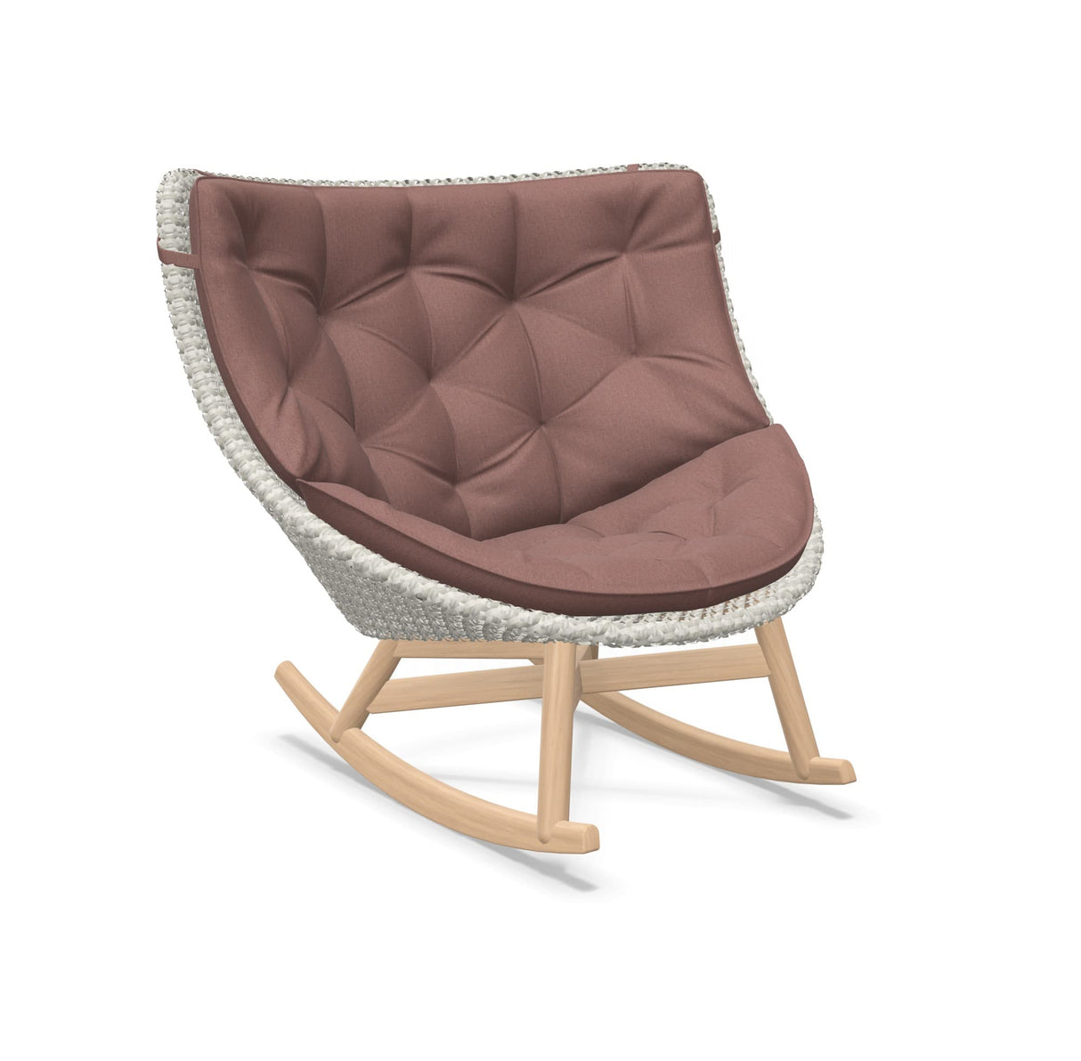 DEDON MBRACE Schaukelstuhl Teak Gestell - Geflecht Sea Salt