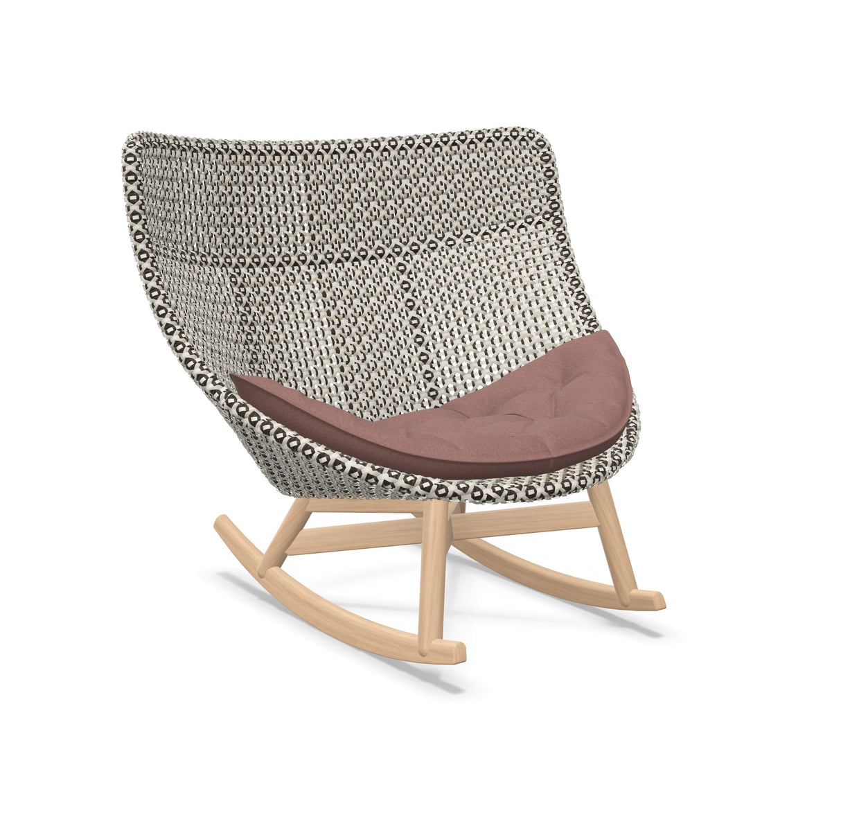 DEDON MBRACE Schaukelstuhl Teak Gestell - Geflecht Pepper