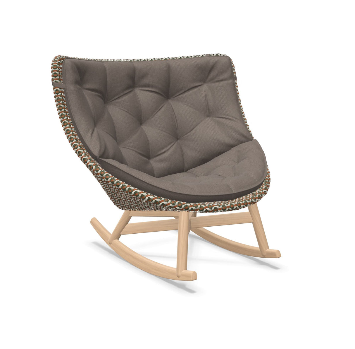 DEDON MBRACE Schaukelstuhl Teak Gestell - Geflecht Chestnut