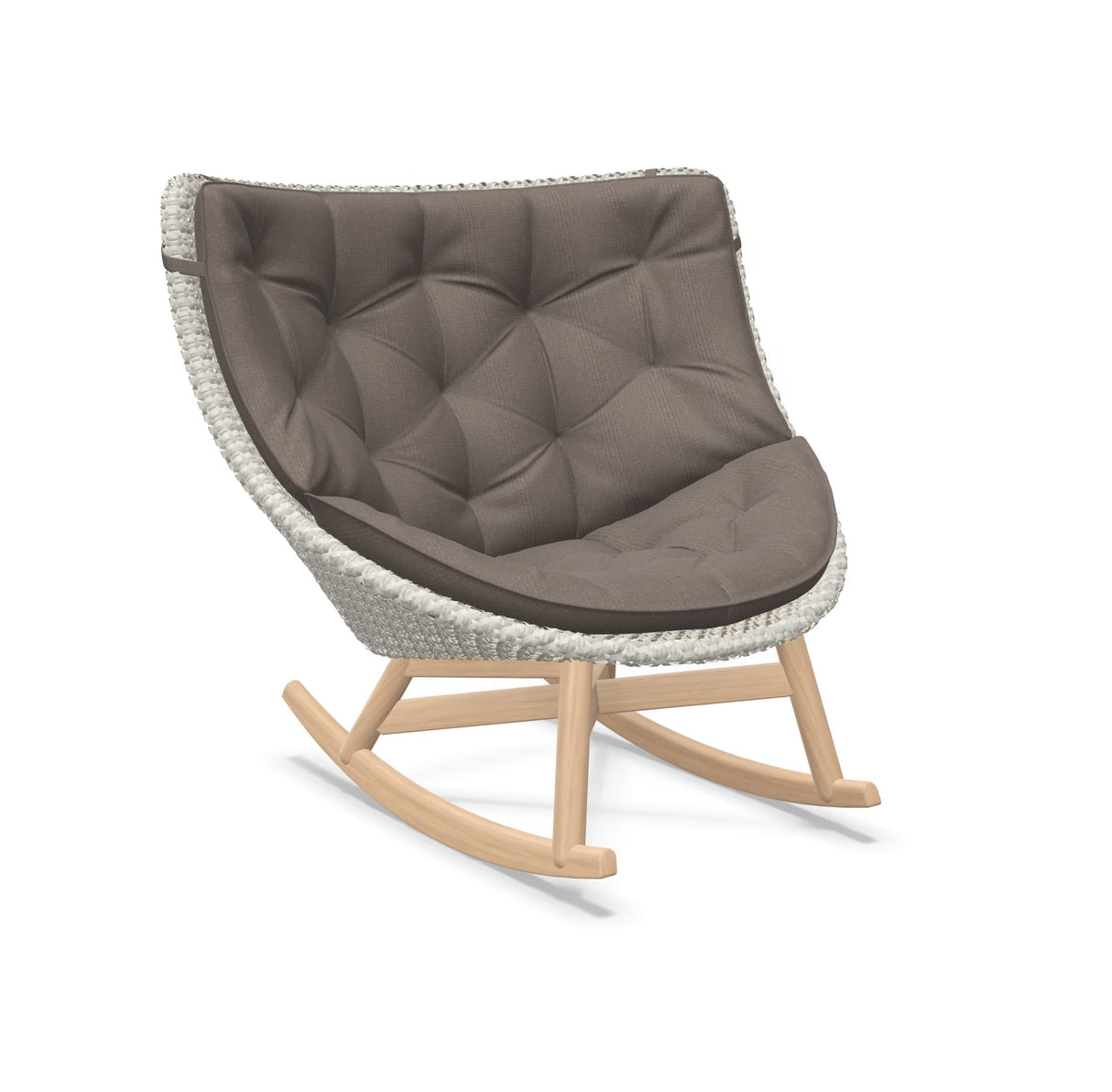DEDON MBRACE Schaukelstuhl Teak Gestell - Geflecht Sea Salt