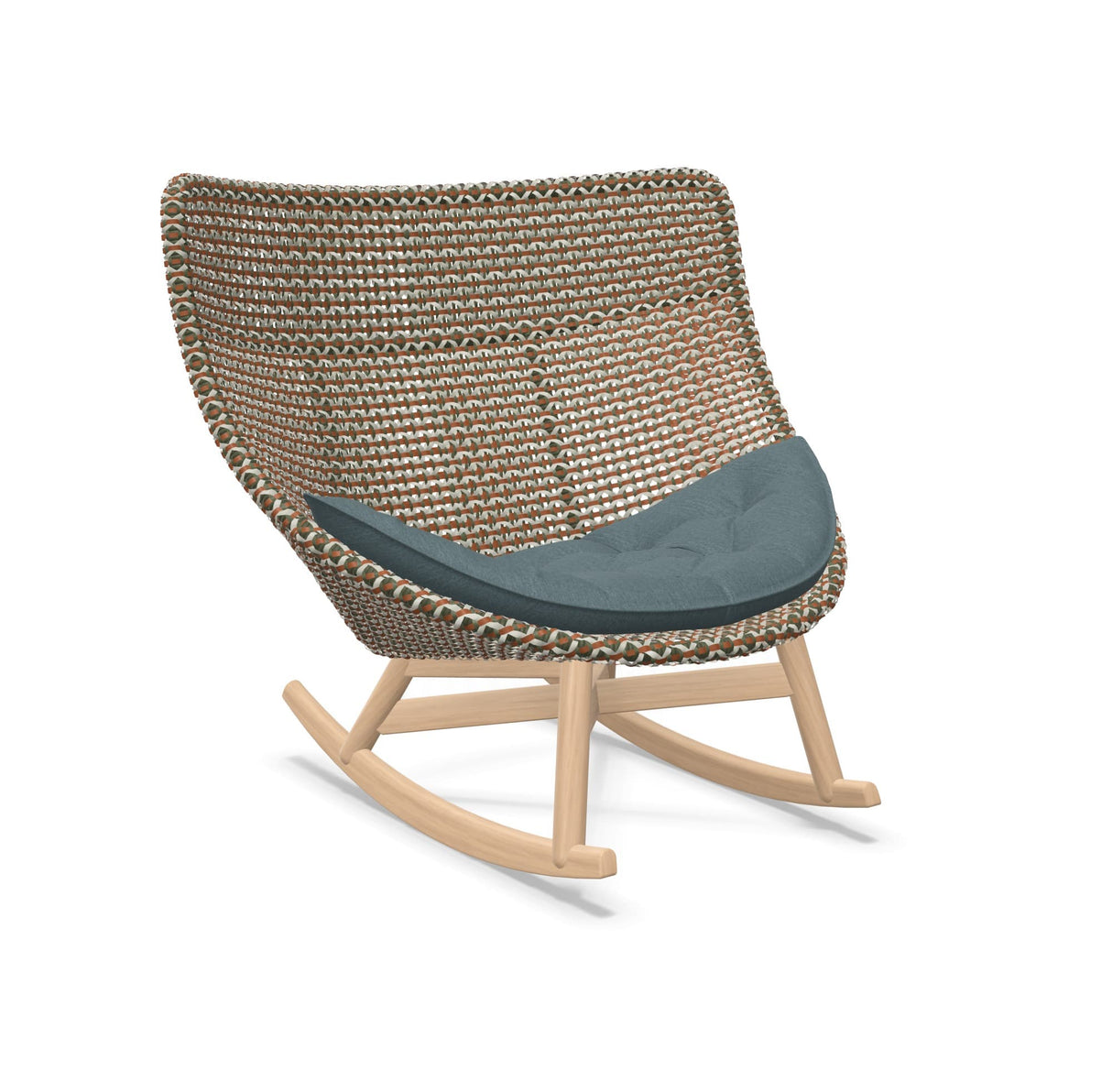 DEDON MBRACE Schaukelstuhl Teak Gestell - Geflecht Chestnut