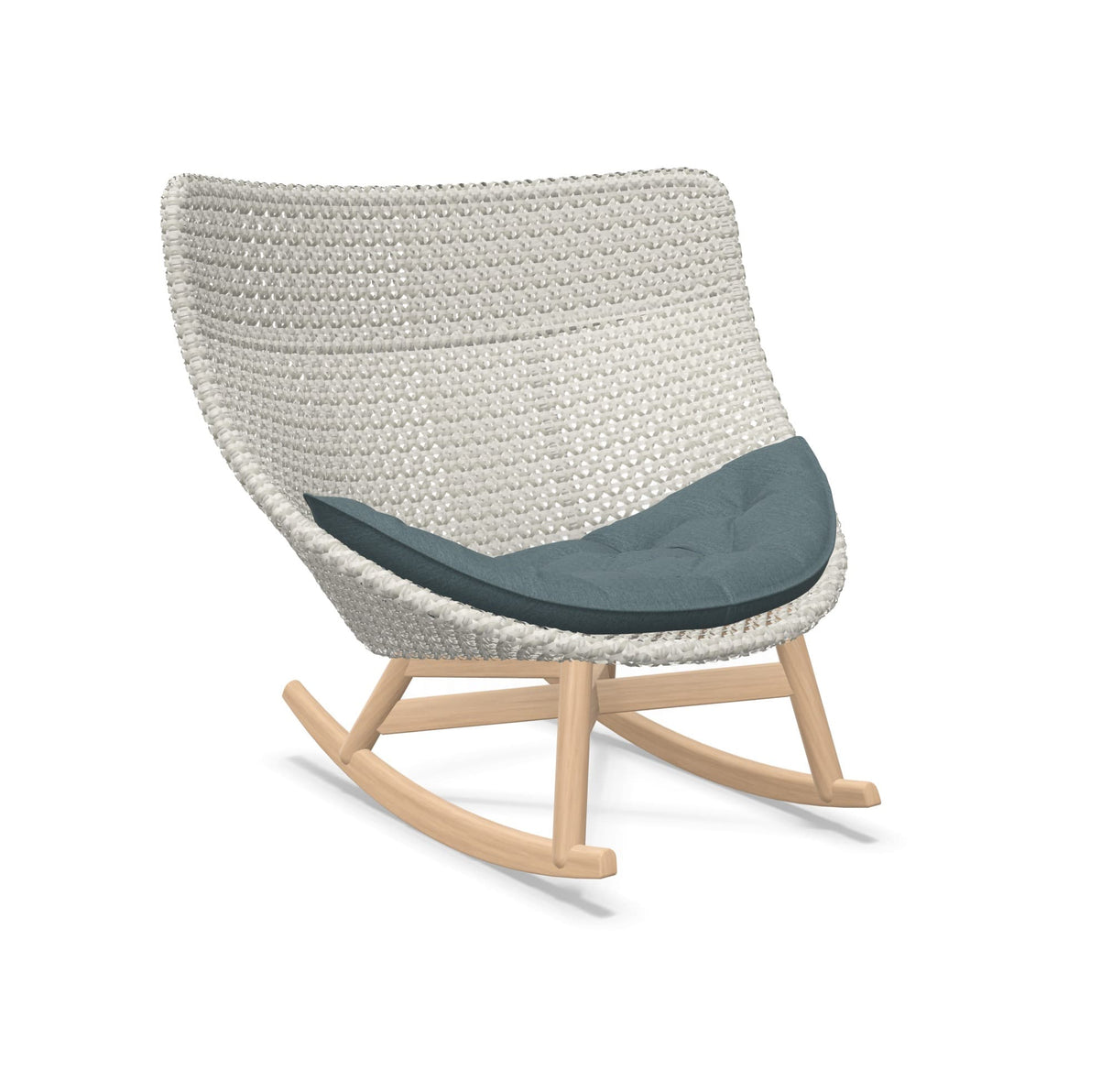 DEDON MBRACE Schaukelstuhl Teak Gestell - Geflecht Sea Salt