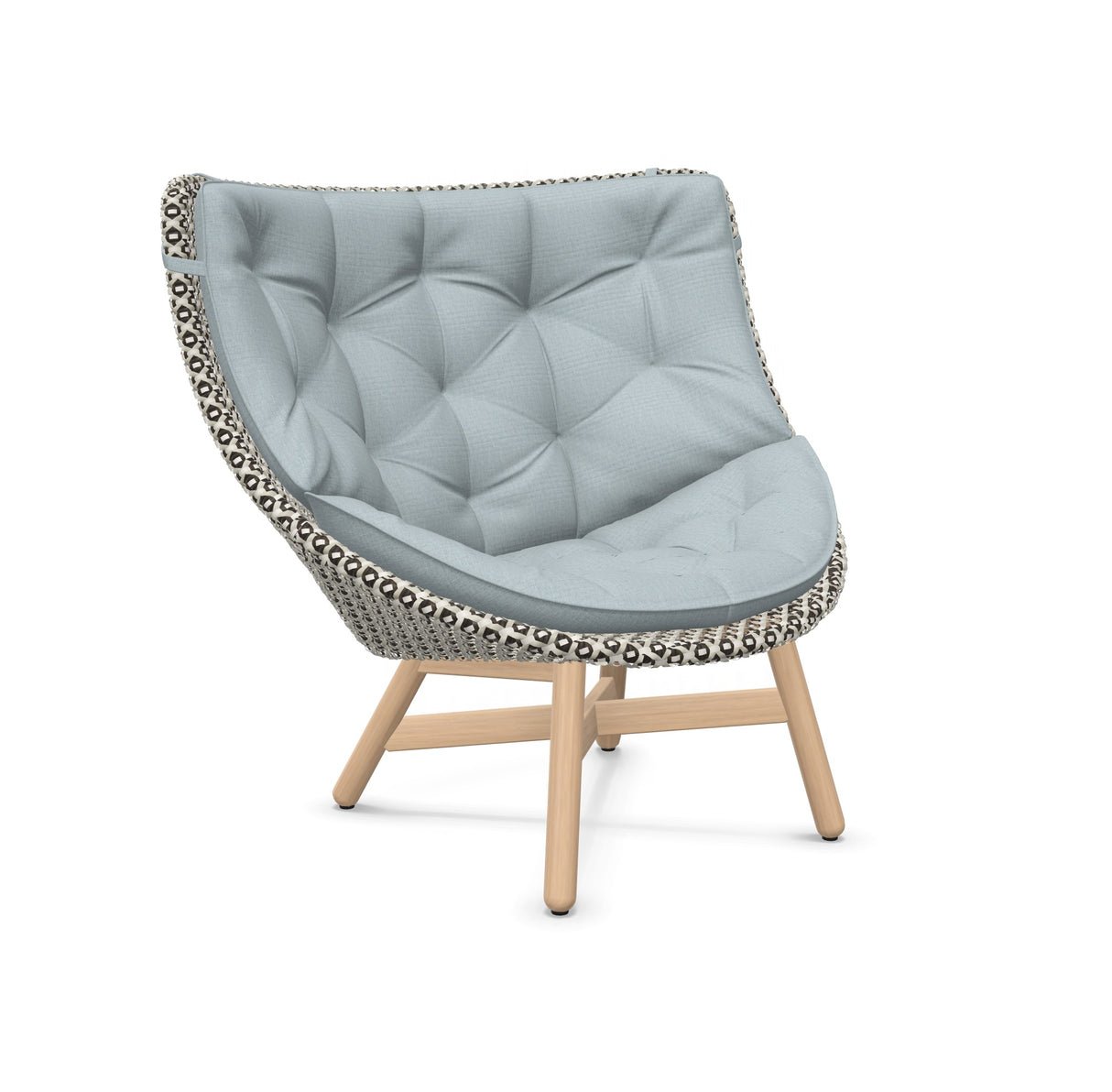 DEDON MBRACE Hochlehner Teak Gestell - Geflecht Pepper