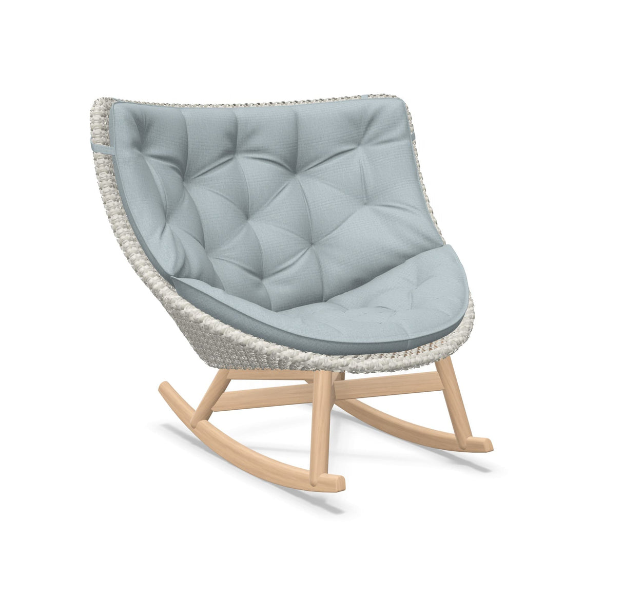DEDON MBRACE Schaukelstuhl Teak Gestell - Geflecht Sea Salt