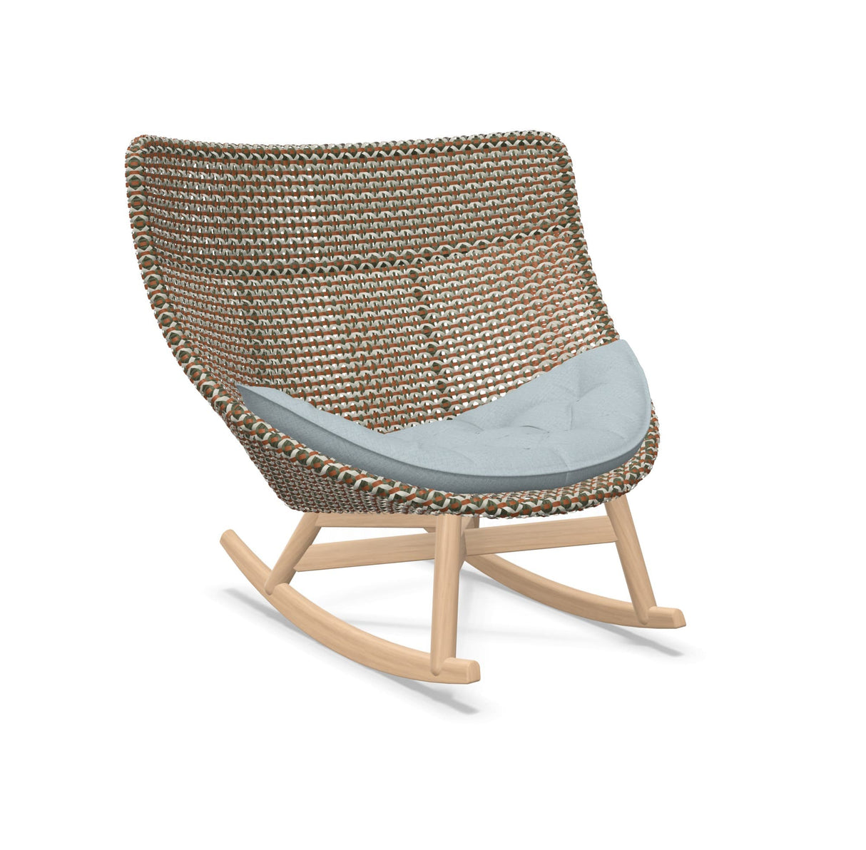 DEDON MBRACE Schaukelstuhl Teak Gestell - Geflecht Chestnut