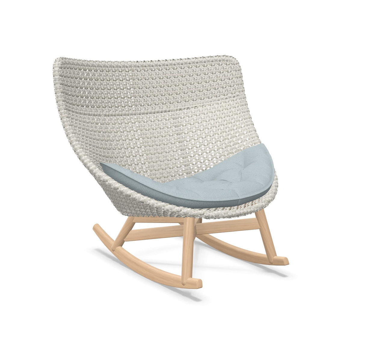 DEDON MBRACE Schaukelstuhl Teak Gestell - Geflecht Sea Salt