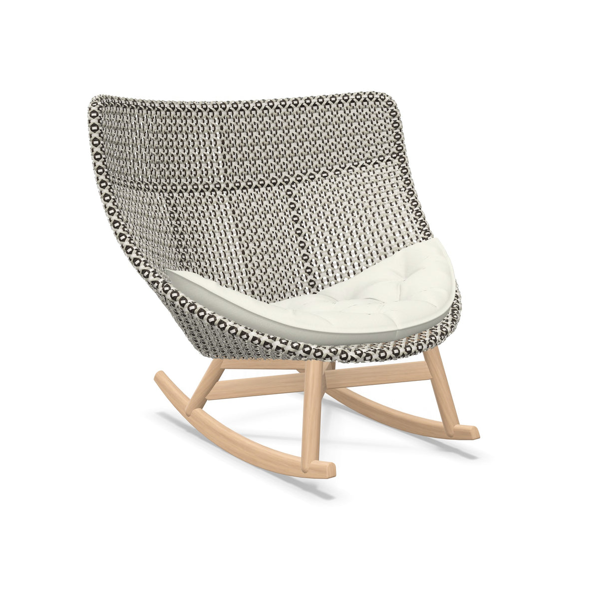 DEDON MBRACE Schaukelstuhl Teak Gestell - Geflecht Pepper