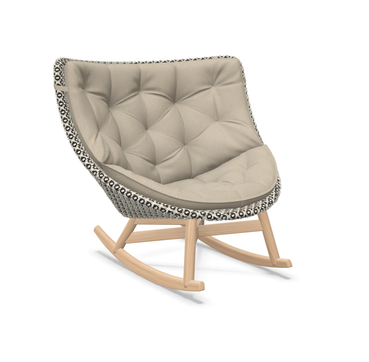 DEDON MBRACE Schaukelstuhl Teak Gestell - Geflecht Pepper