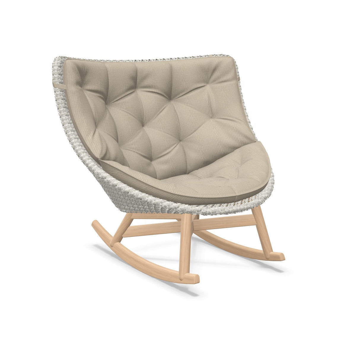 DEDON MBRACE Schaukelstuhl Teak Gestell - Geflecht Sea Salt