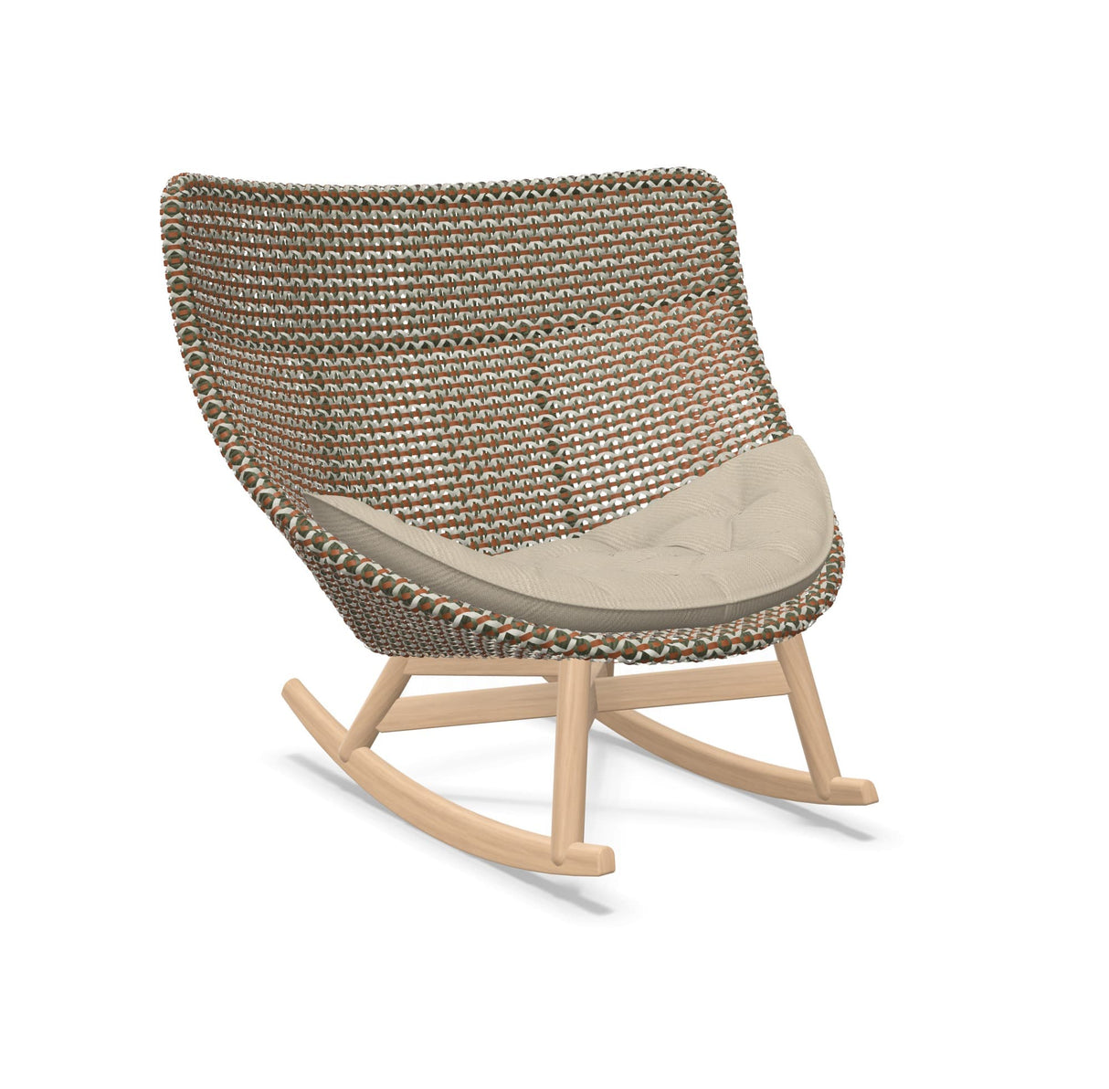 DEDON MBRACE Schaukelstuhl Teak Gestell - Geflecht Chestnut