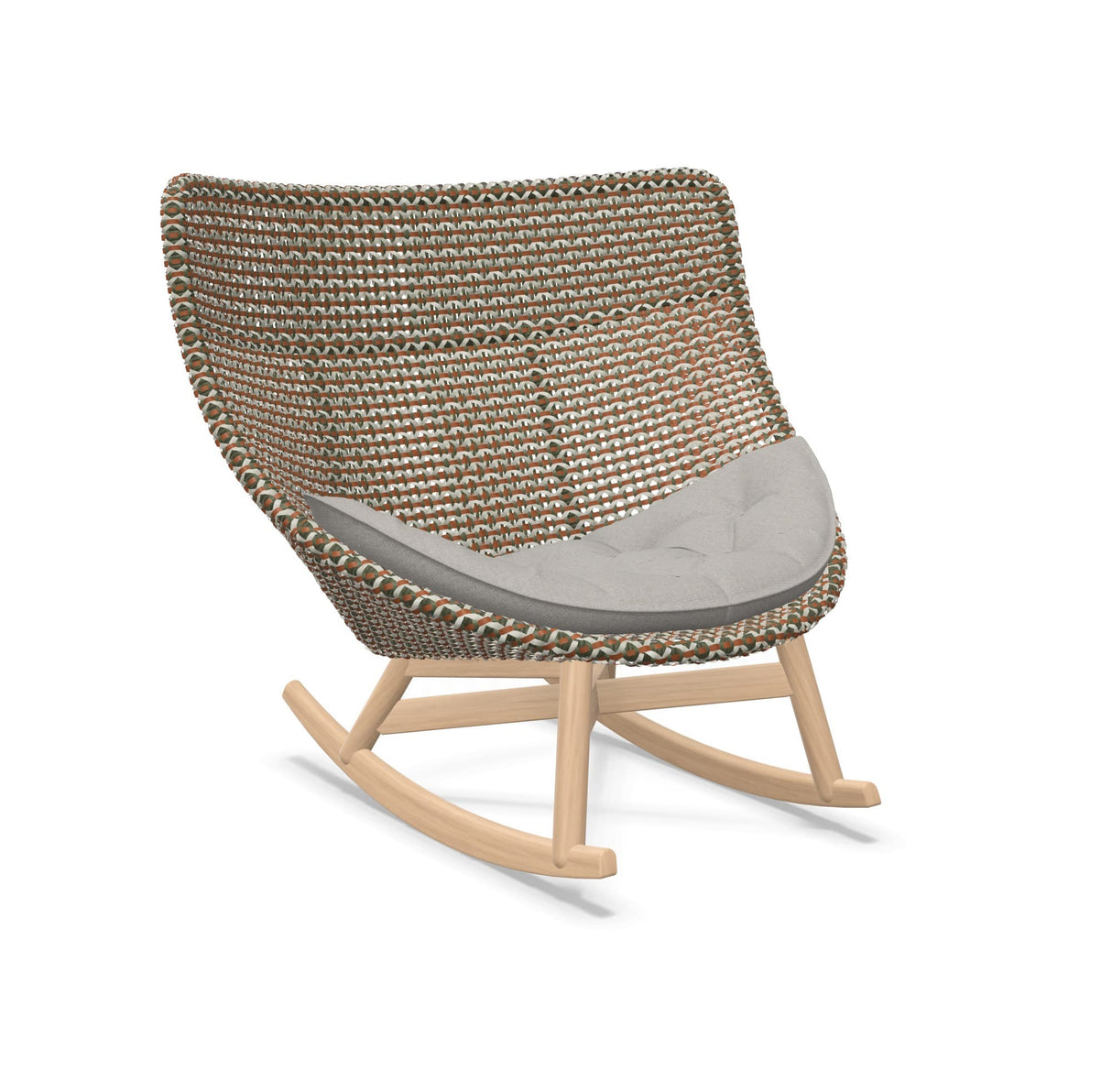 DEDON MBRACE Schaukelstuhl Teak Gestell - Geflecht Chestnut