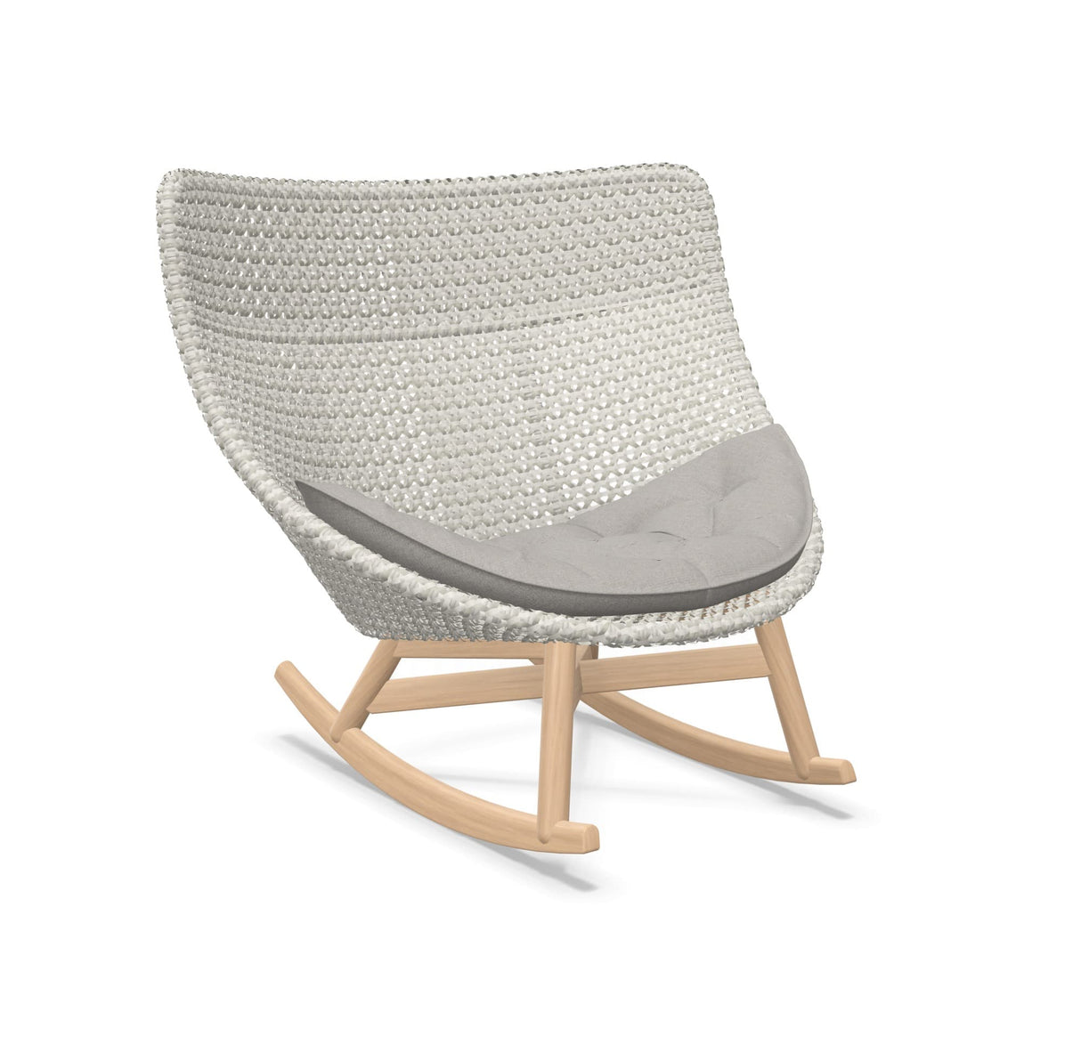 DEDON MBRACE Schaukelstuhl Teak Gestell - Geflecht Sea Salt